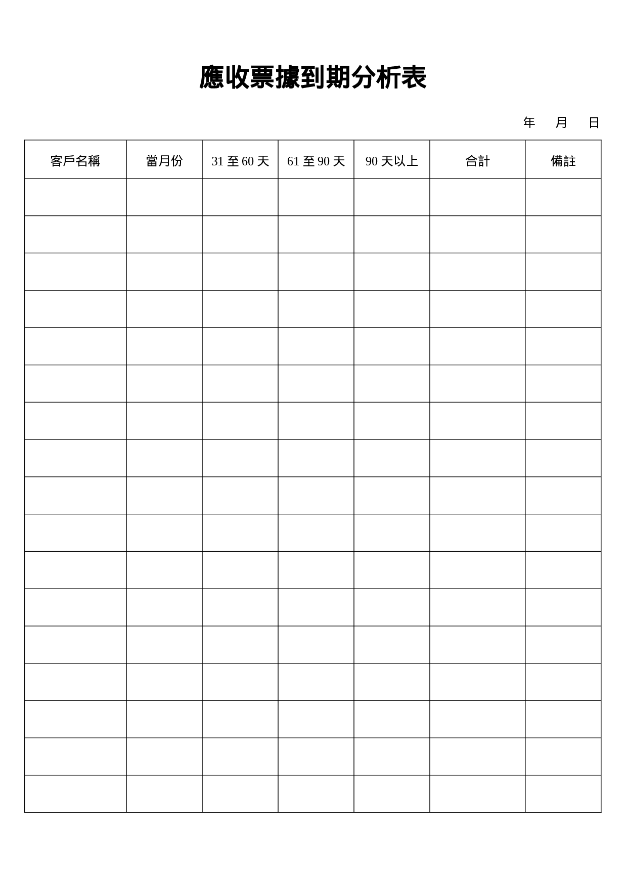 应收票据到期分析表.doc 第1页