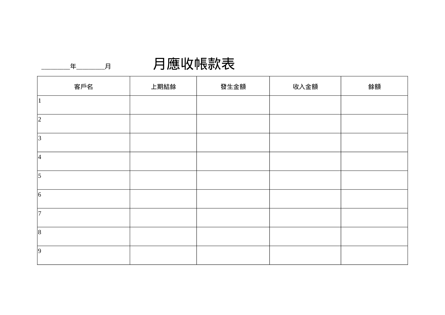 月应收帐款表.doc 第1页