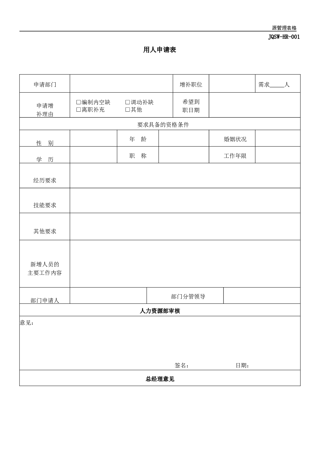 人力资源部常用表格 30页.doc 第1页
