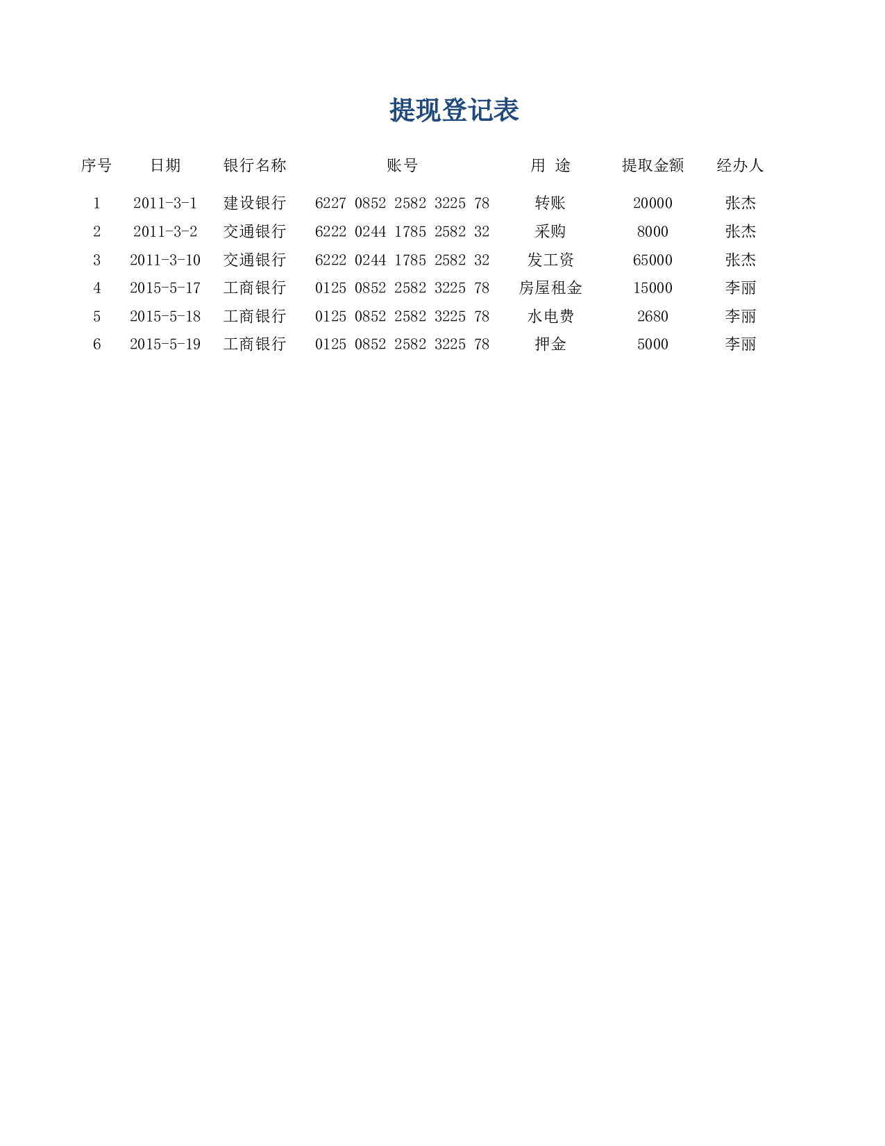 现金登记.xlsx 第1页