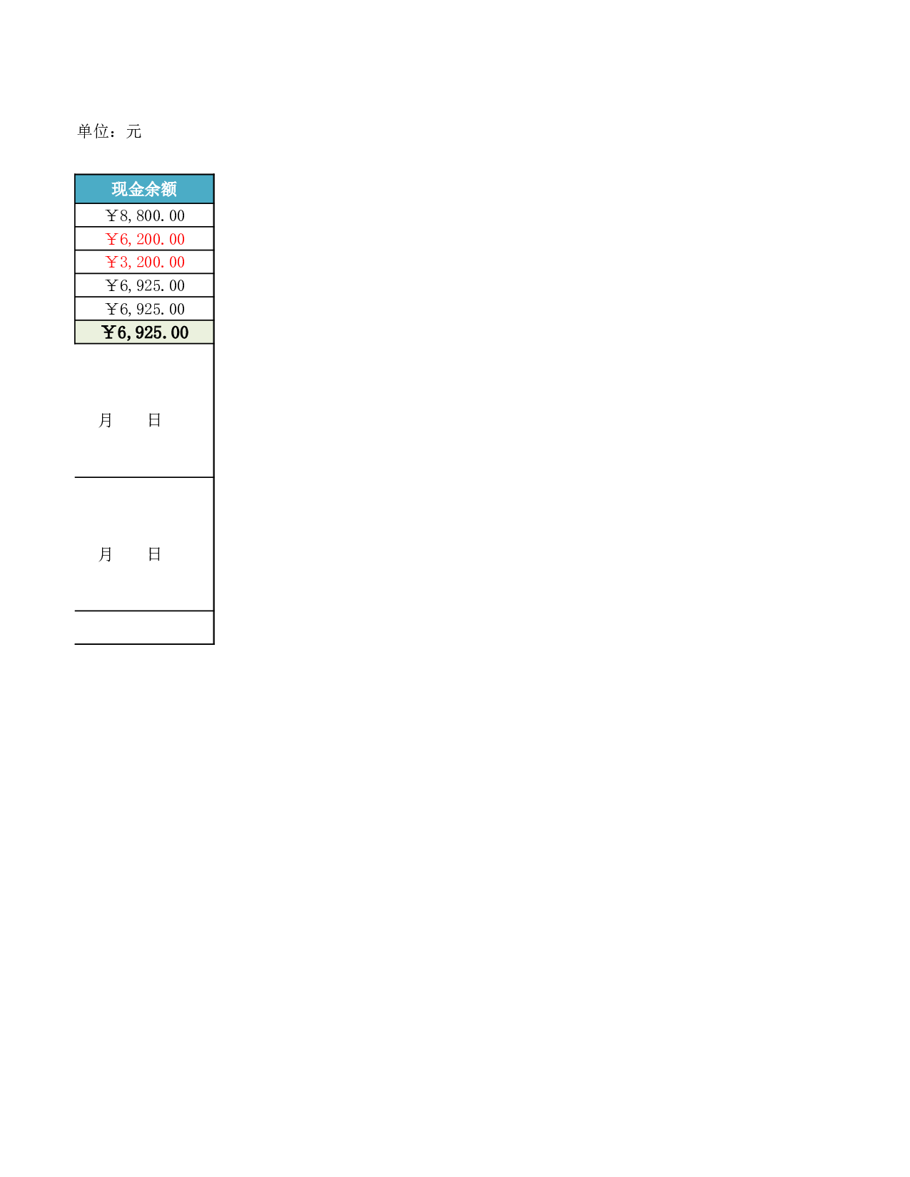 银行存款日记账管理.xlsx 第6页