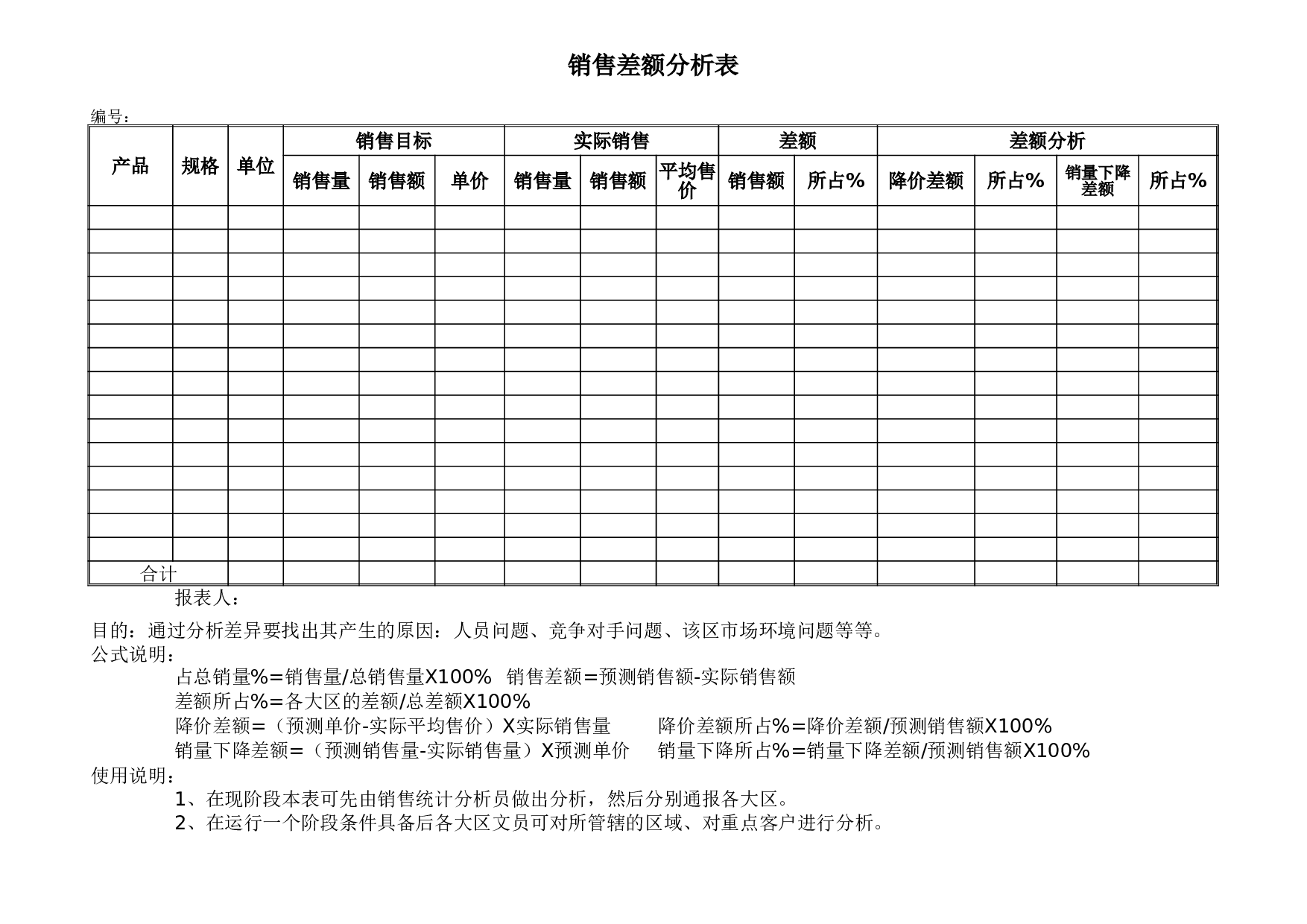 产品销售差额分析.xlsx 第1页