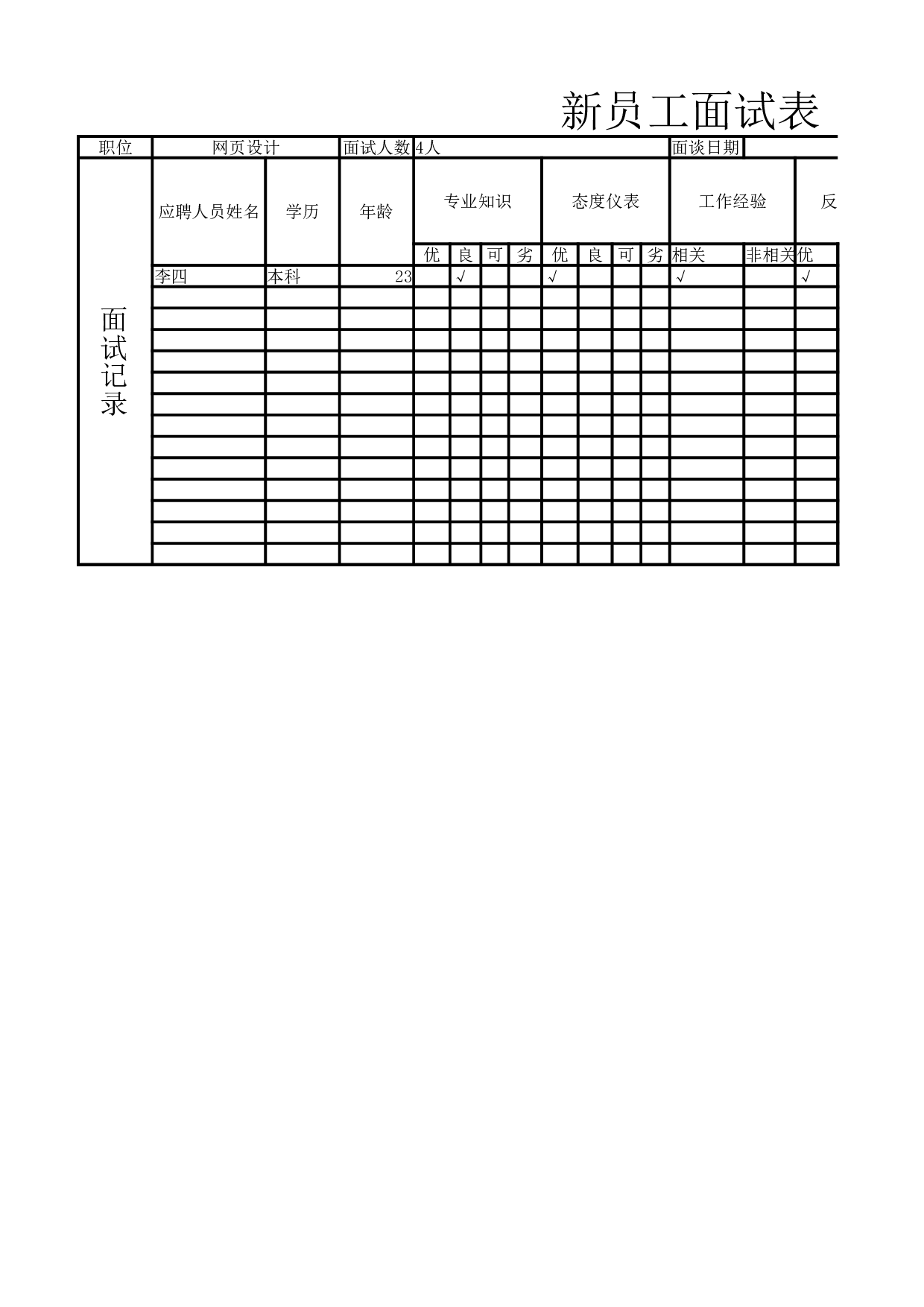 员工招聘表1.xlsx 第2页