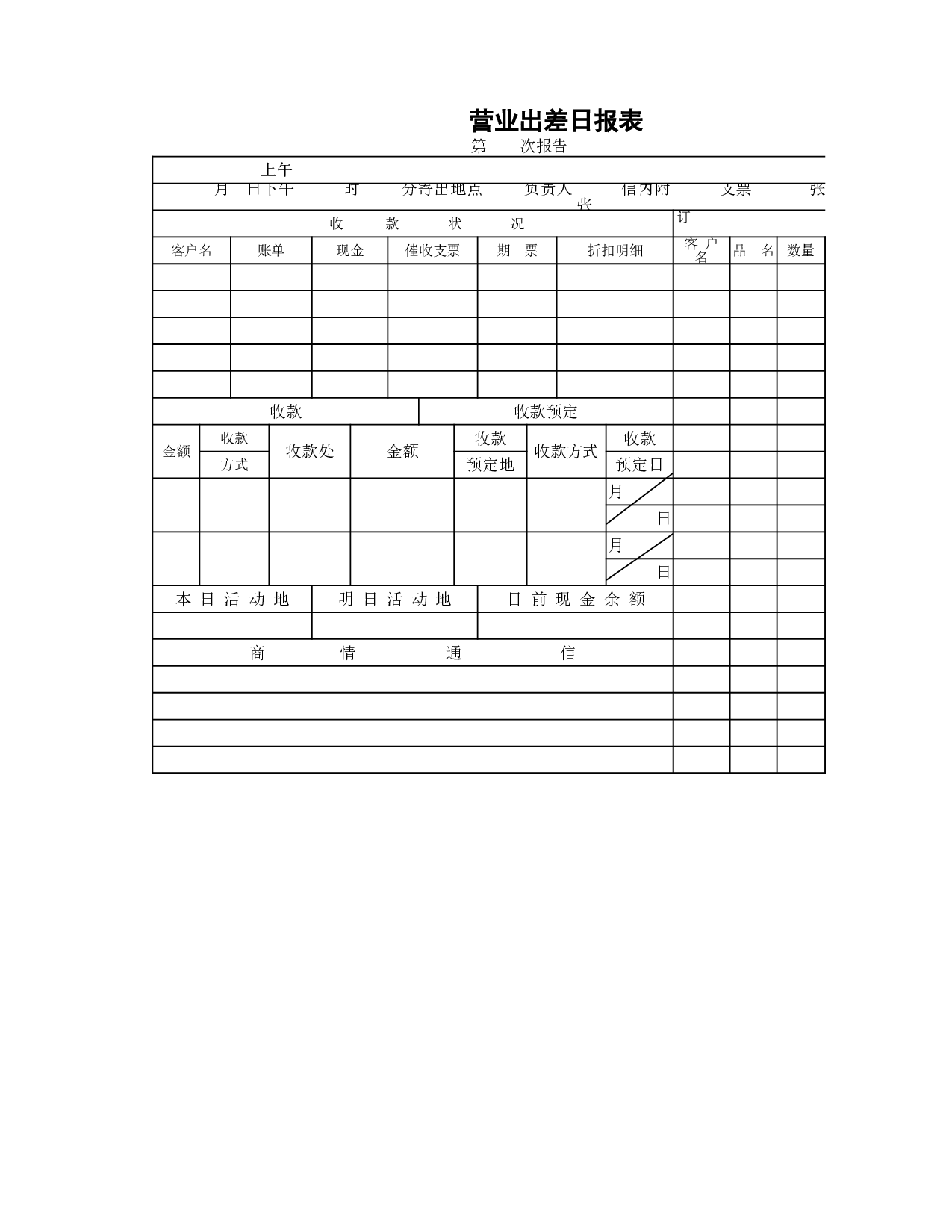营业出差日报表.xlsx 第1页