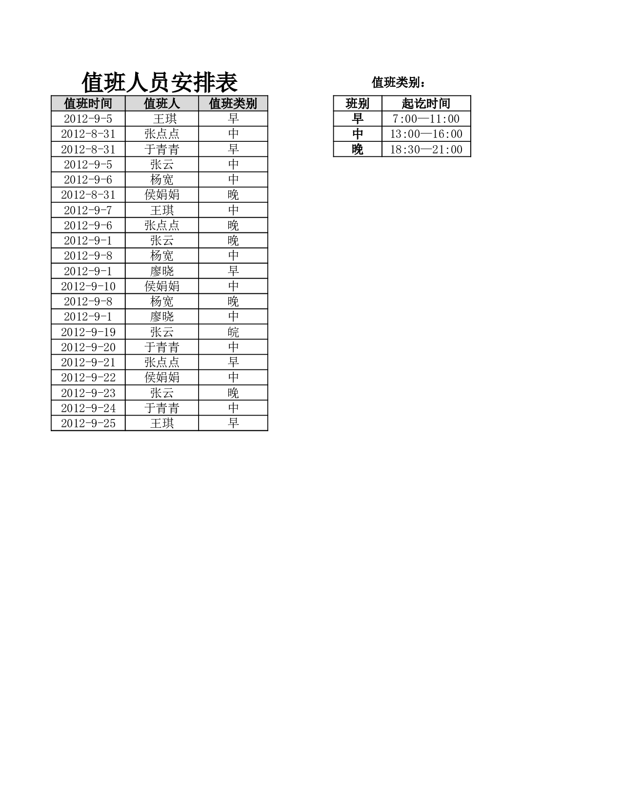值班记录查询表.xlsx 第1页