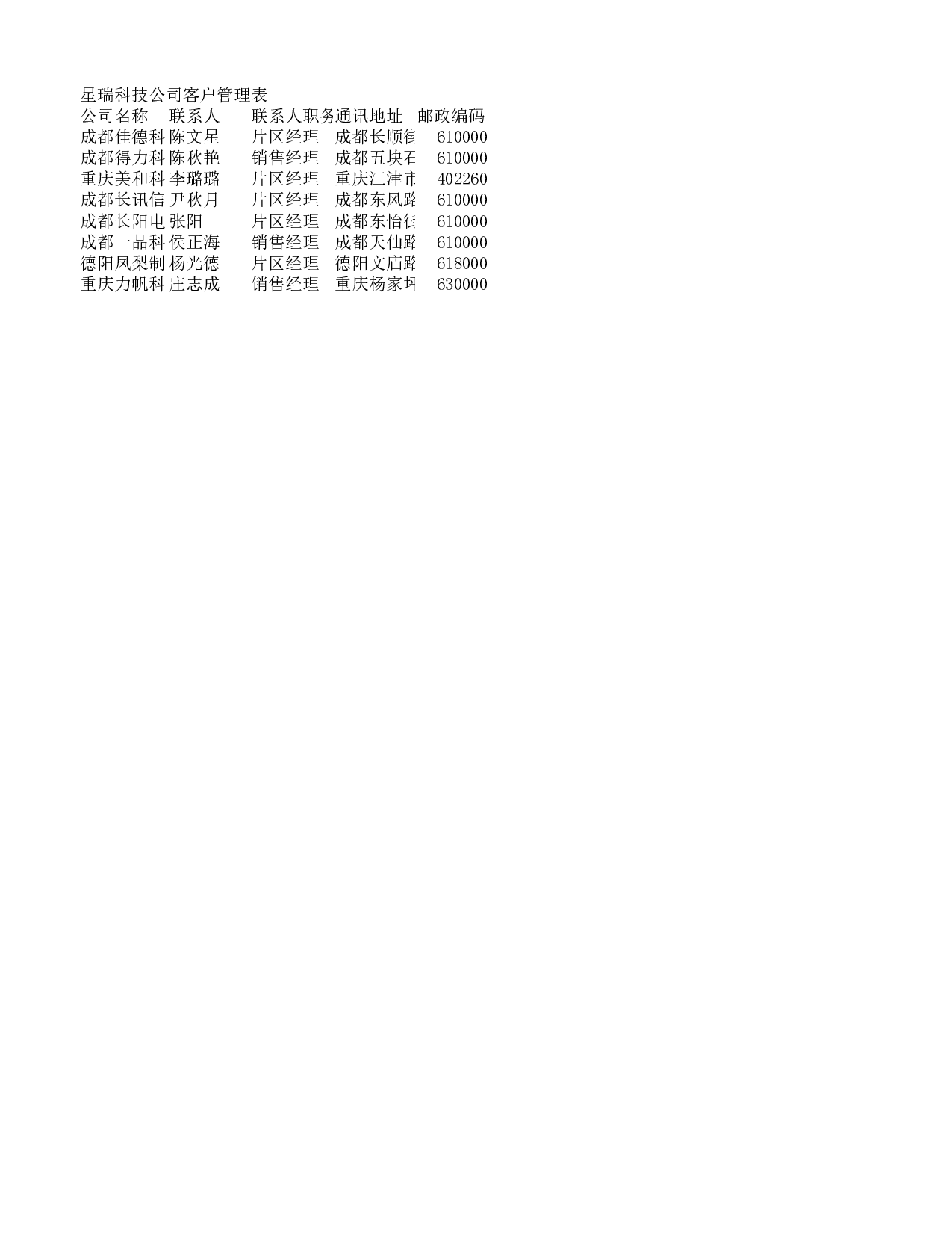 客户管理表.xlsx 第1页