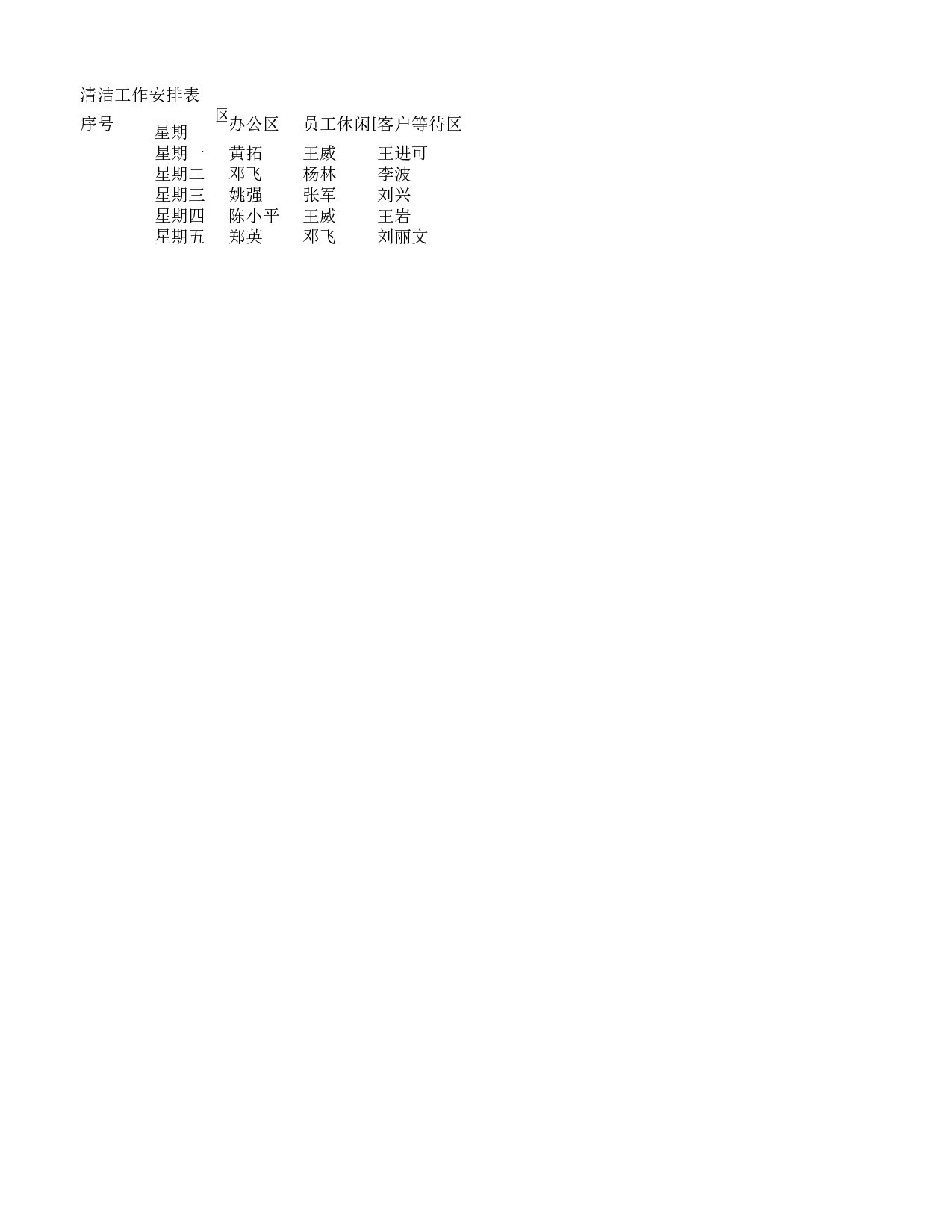 清洁工作安排表.xlsx 第2页