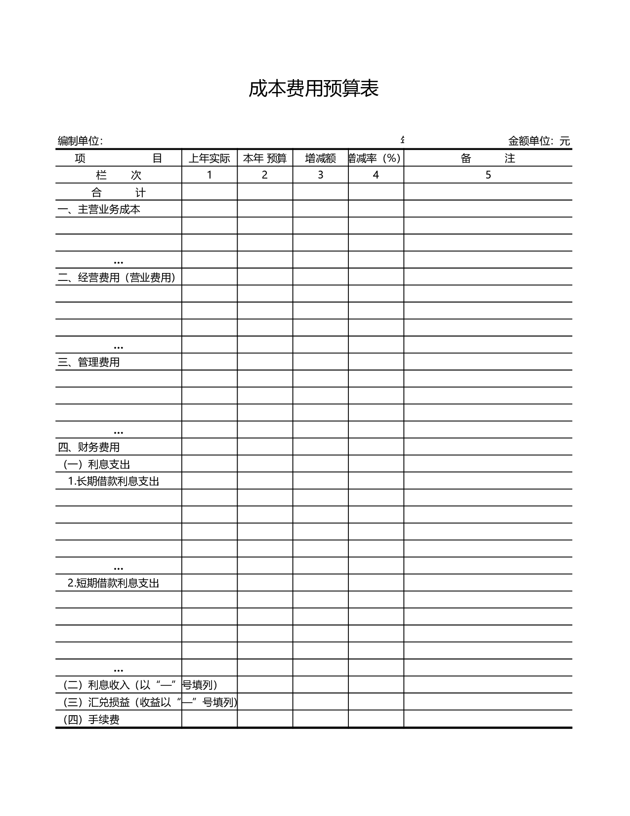 _成本费用预算表－8.xls 第3页