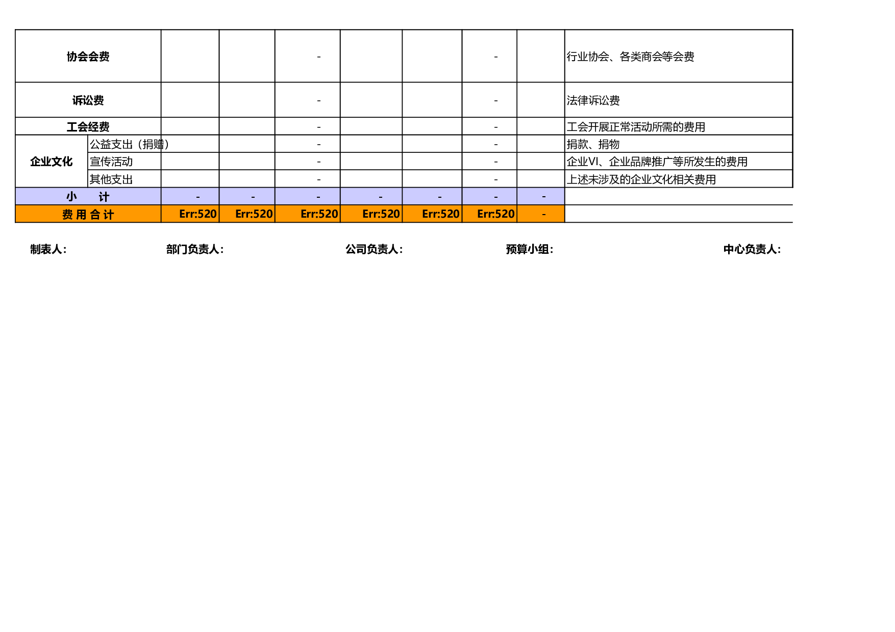 公司行政费用预算表.xls 第4页