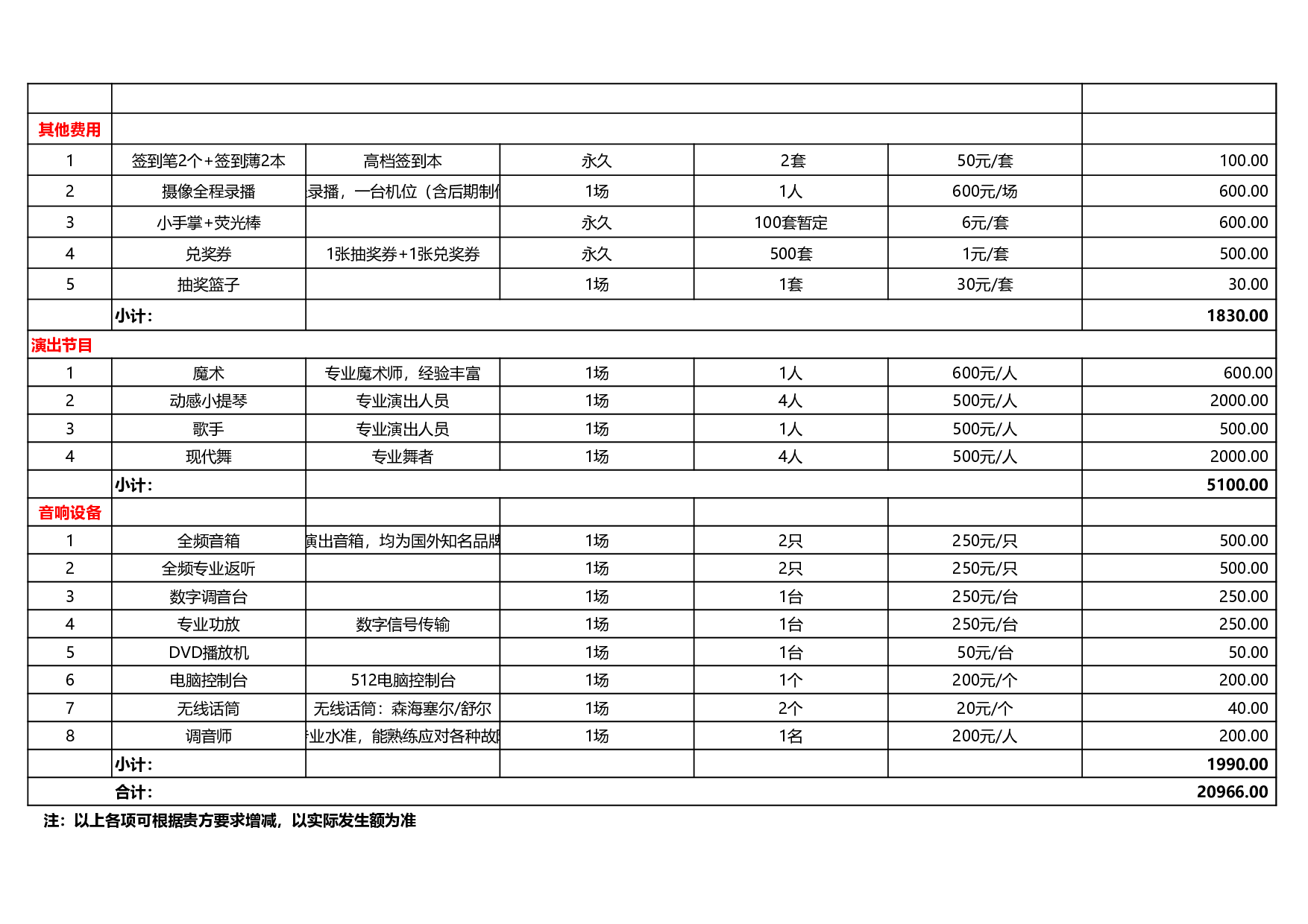 报价单excel模板 (9).xls 第2页