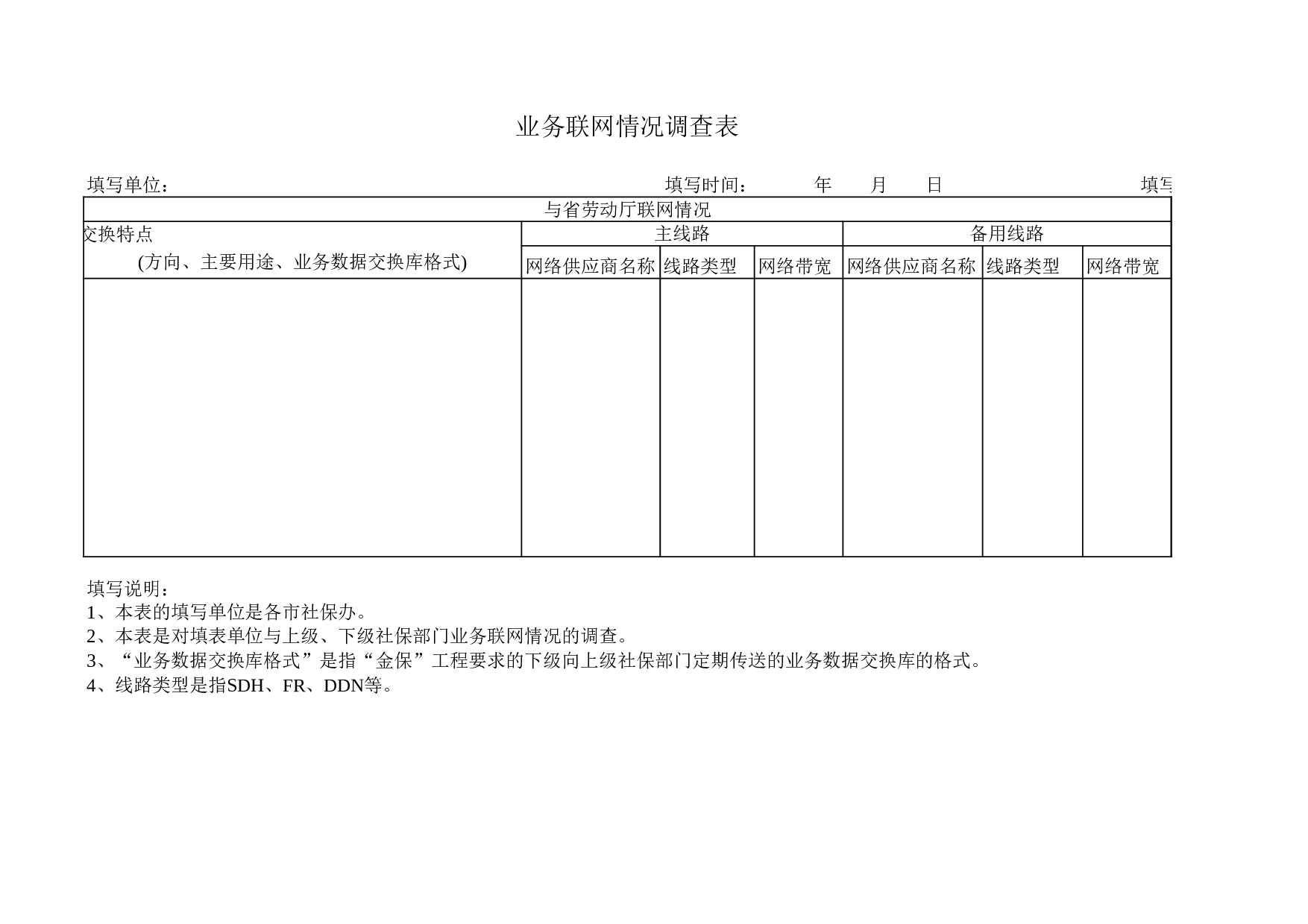 业务联网情况调查表.xls 第1页
