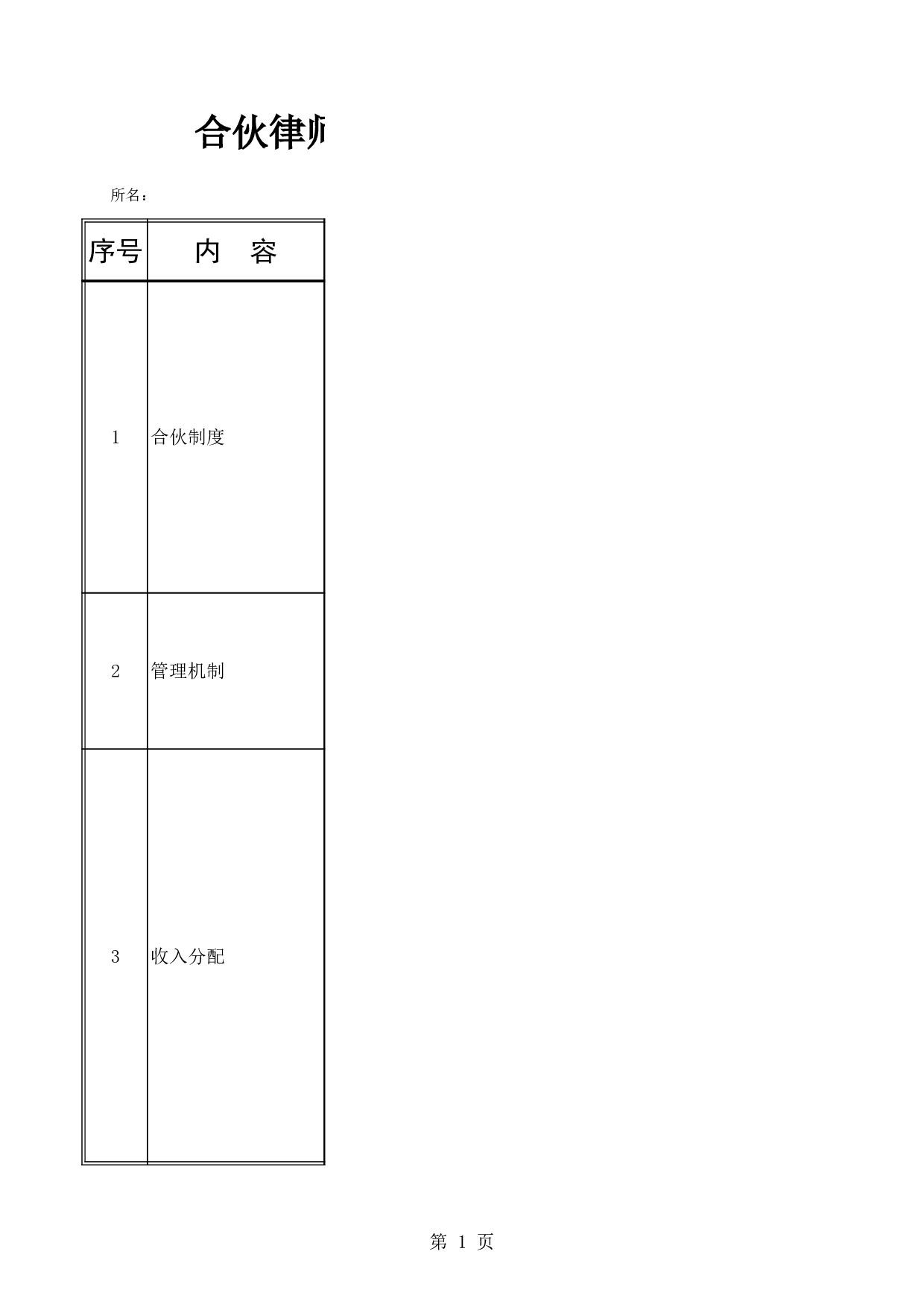 合伙律师事务所建设情况问卷调查表.xls 第1页