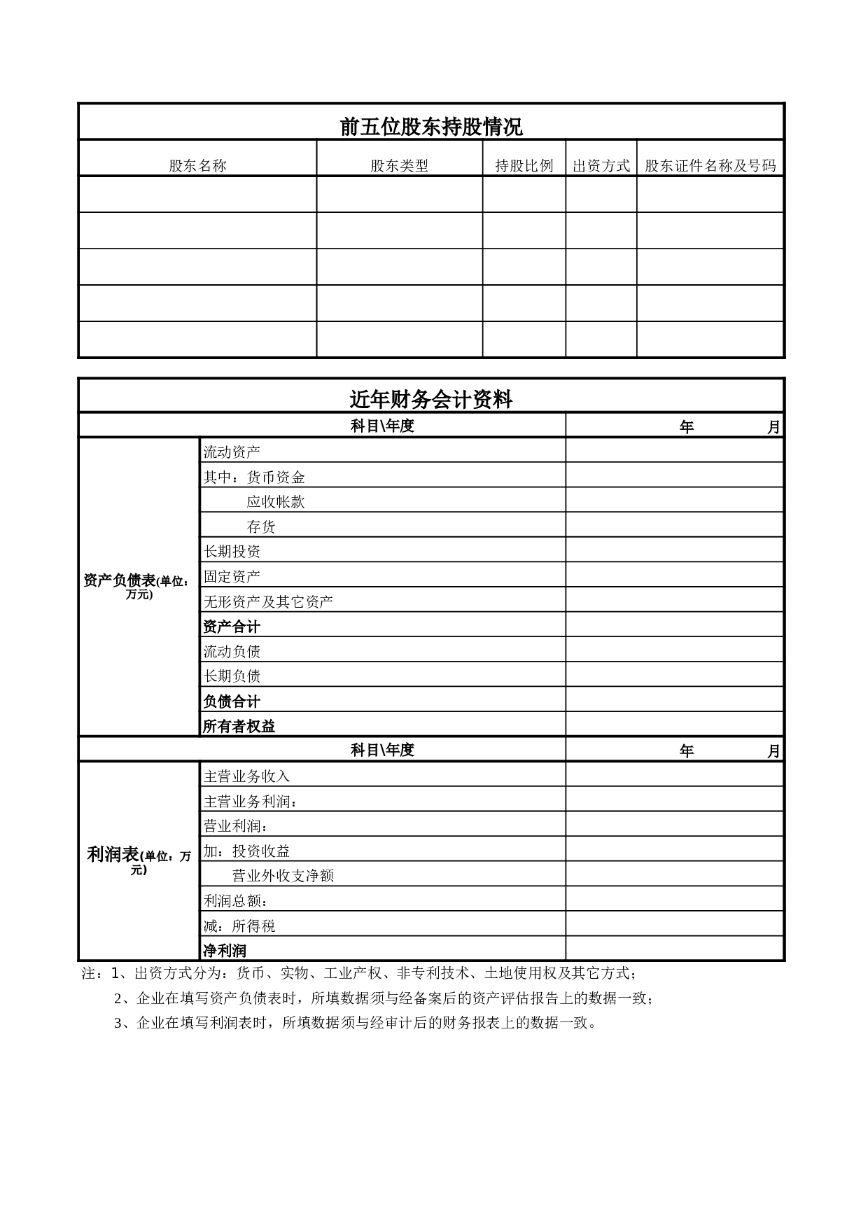 国有产权（股权）交易上市申请书.xls 第3页