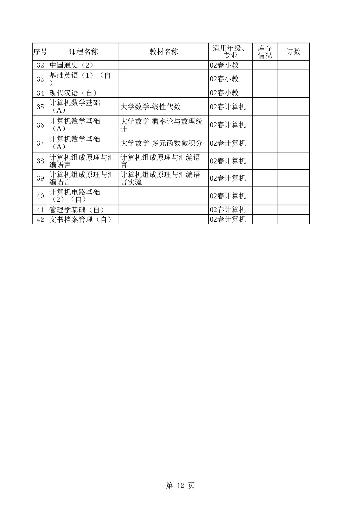 大学教育教材使用计划.xls 第4页