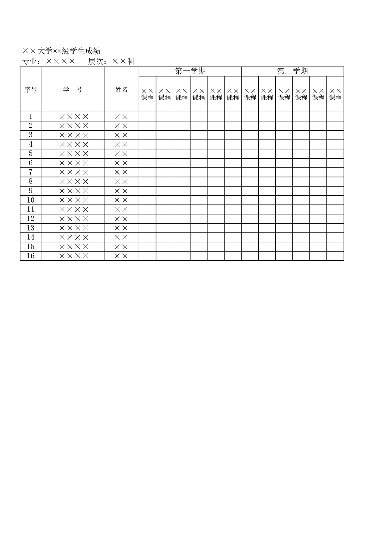 学生成绩表 (1).xls 第2页