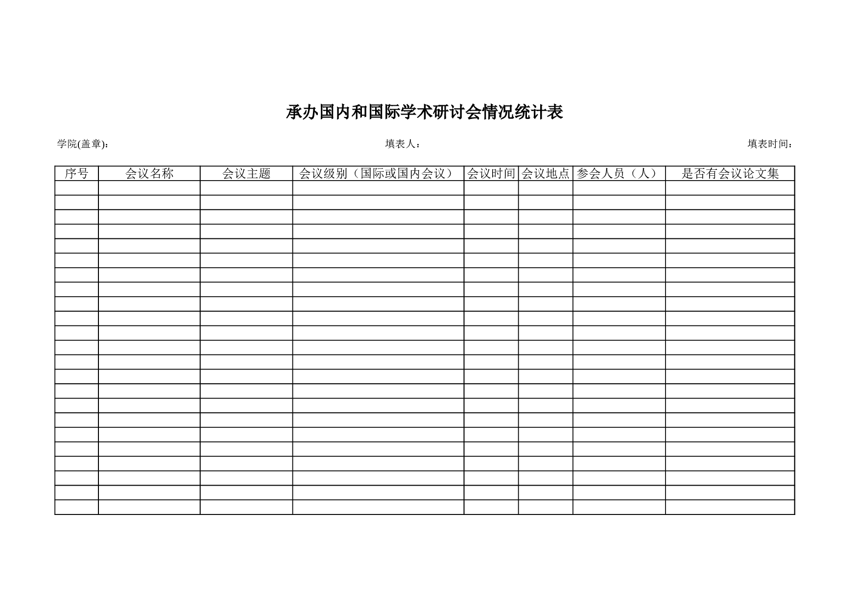 学院具体承办的国内和国家学术研讨会情况统计表.xls 第1页