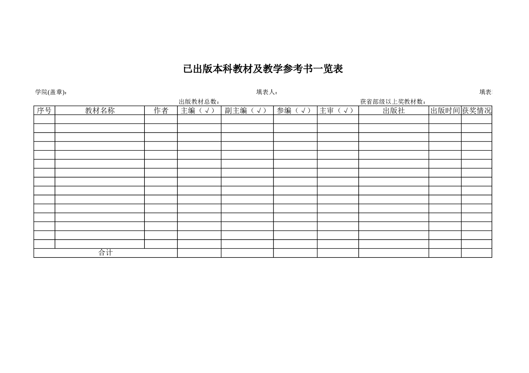 已出版本科教材及教学参考书一览表.xls 第1页