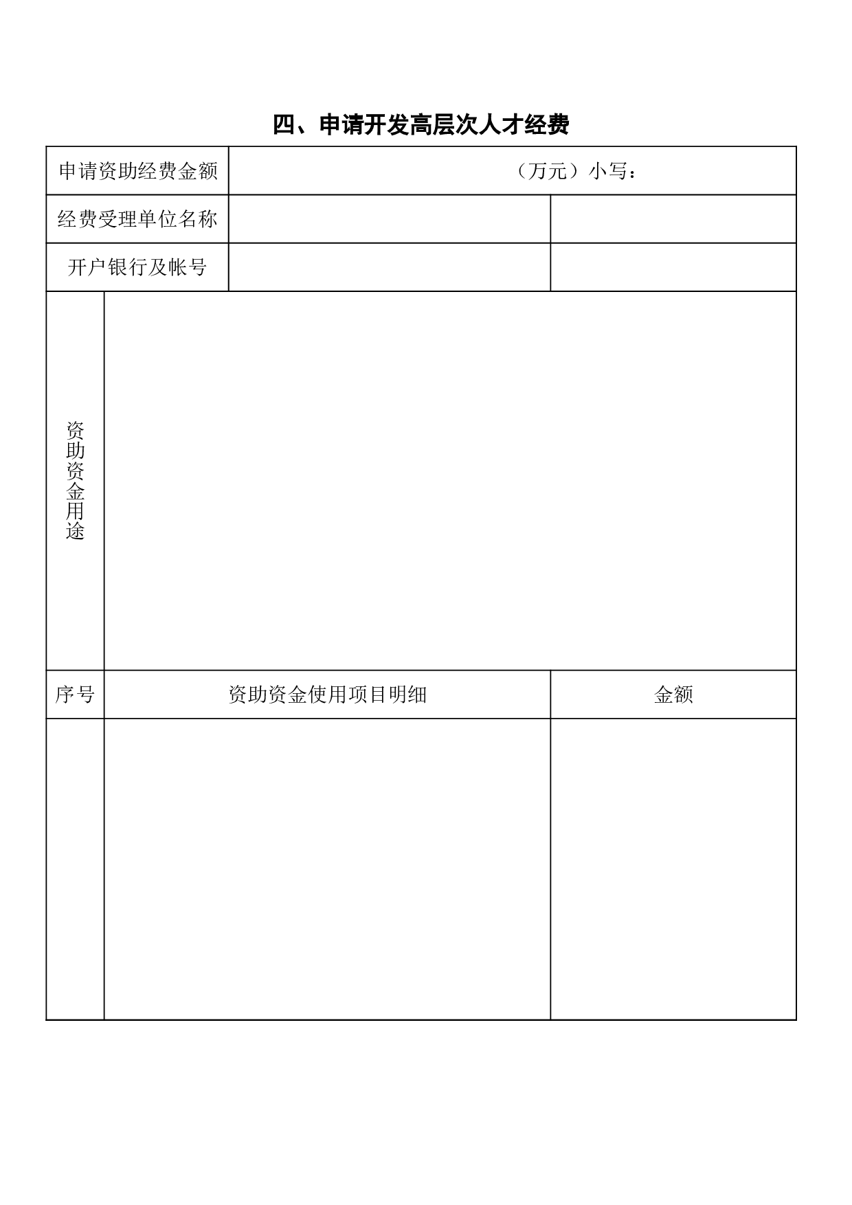 开发高层次人才资金资助申请书.xls 第6页