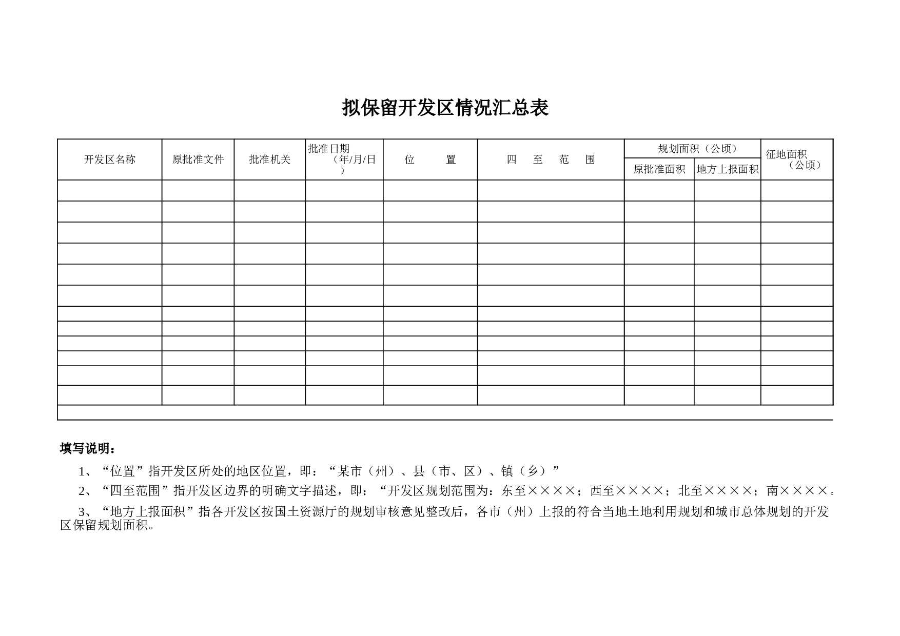 拟保留开发区情况汇总表.xls 第1页