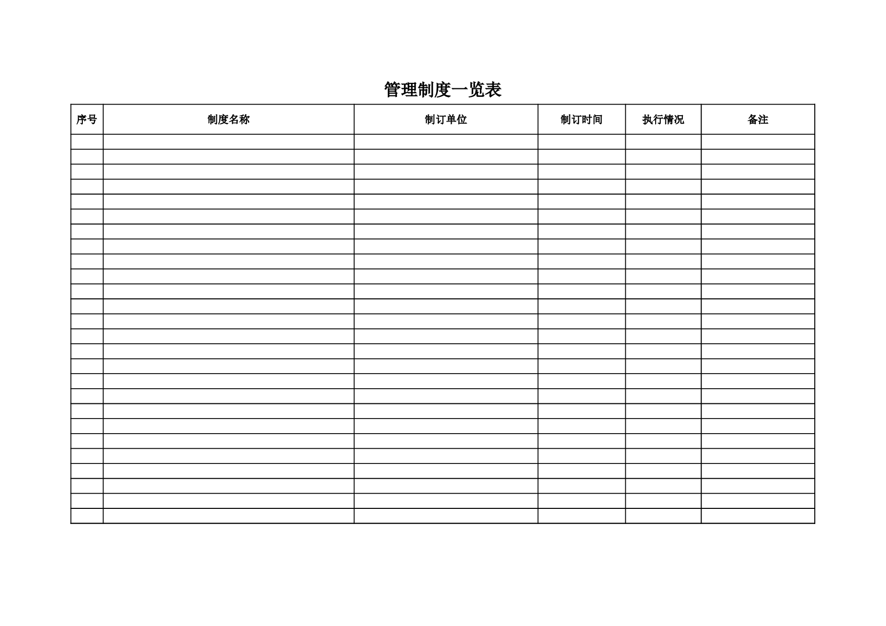 管理制度一览表.xls 第1页