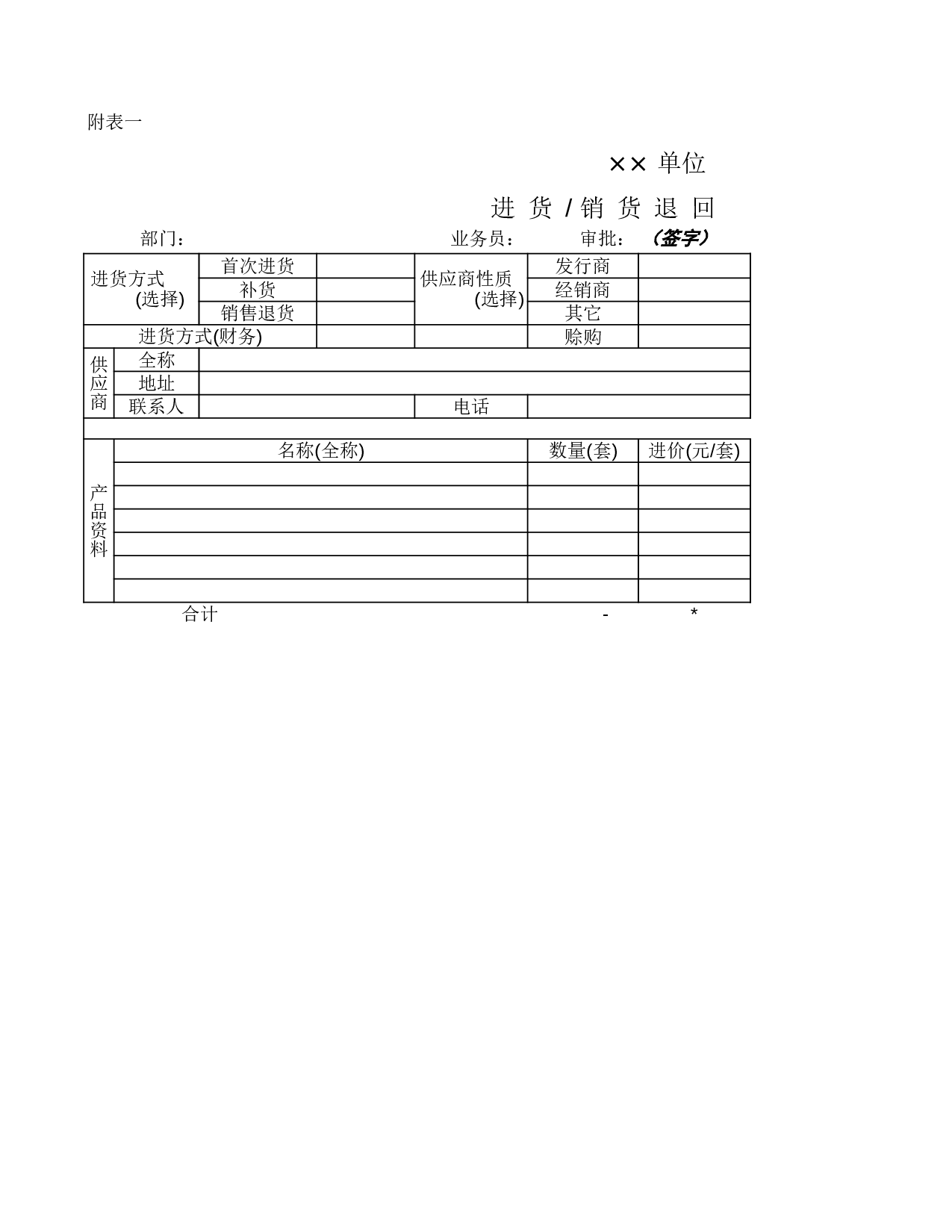 进货销货通知.xls 第1页