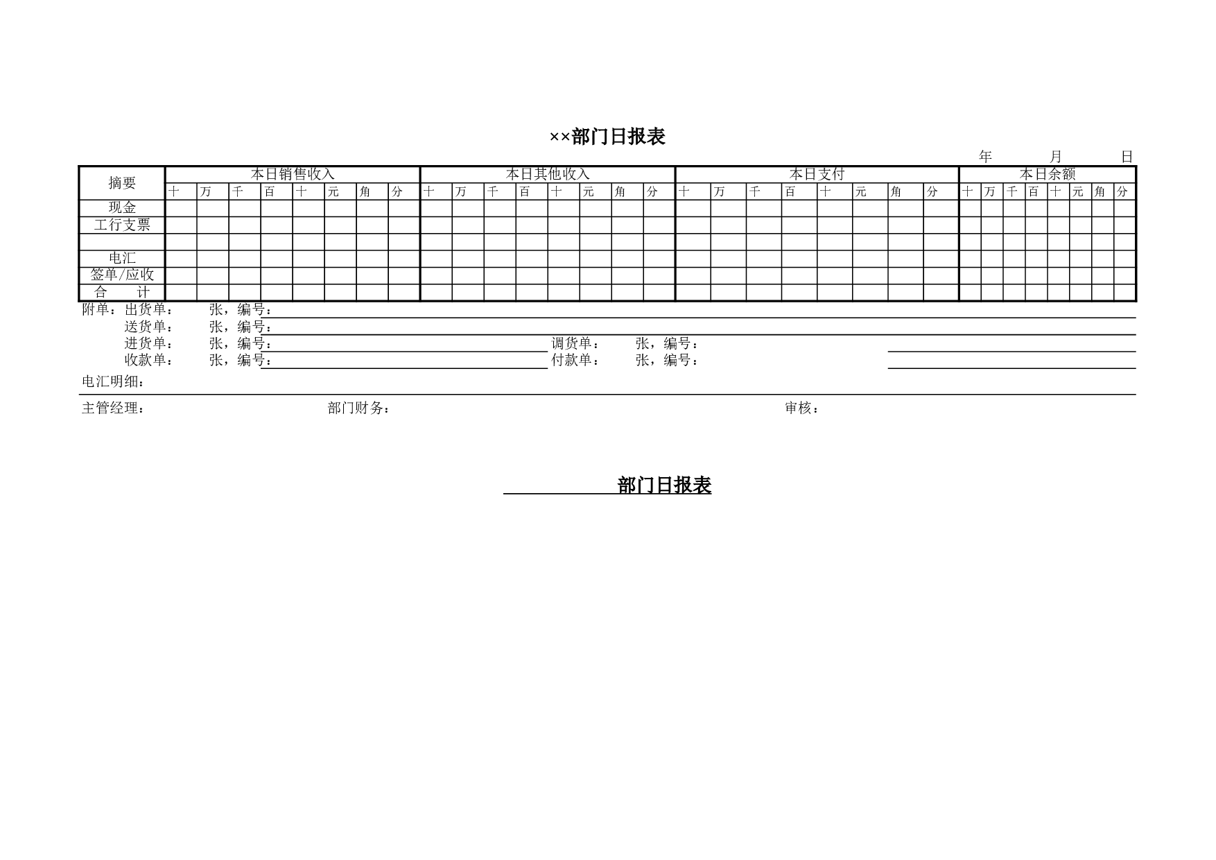 部门日报表.xls 第1页