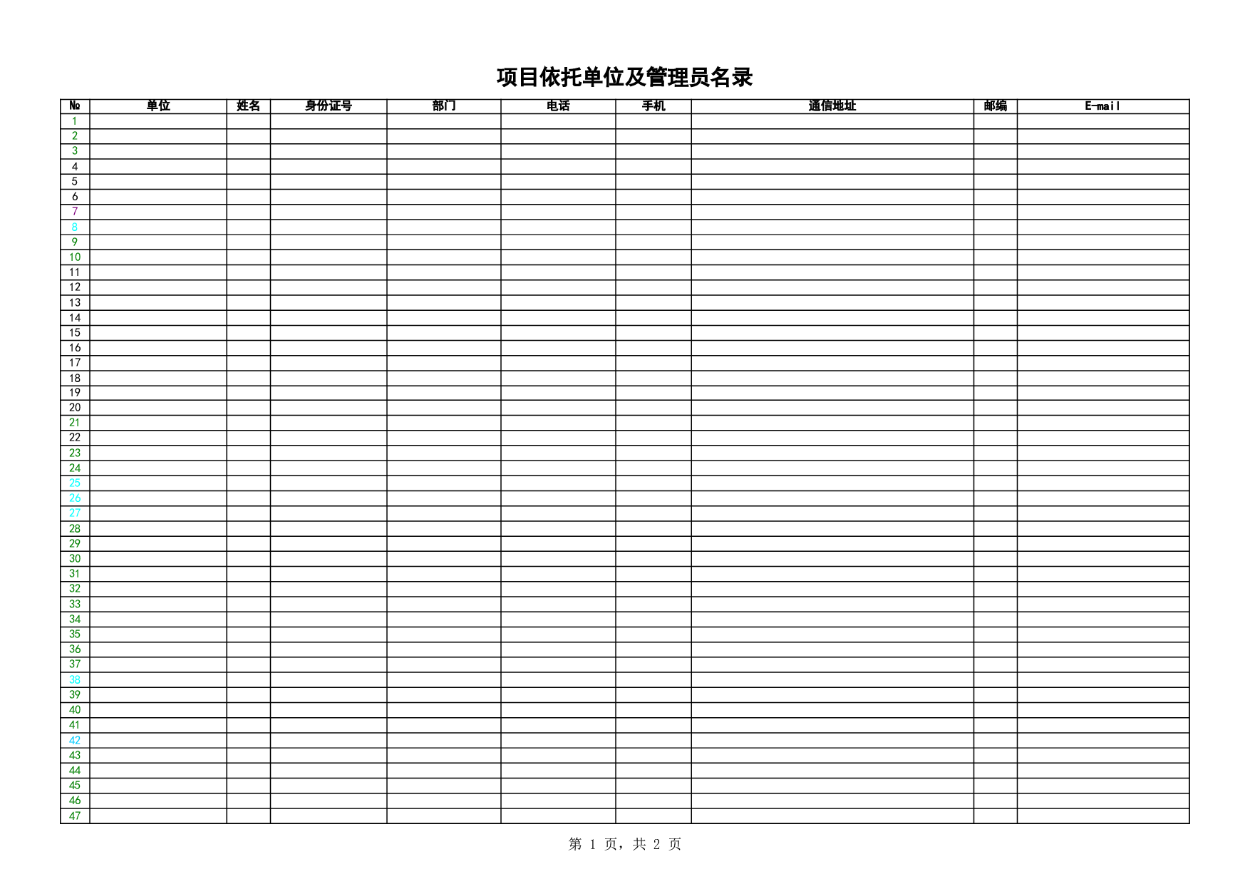 项目依托单位及管理员名录.xls 第1页