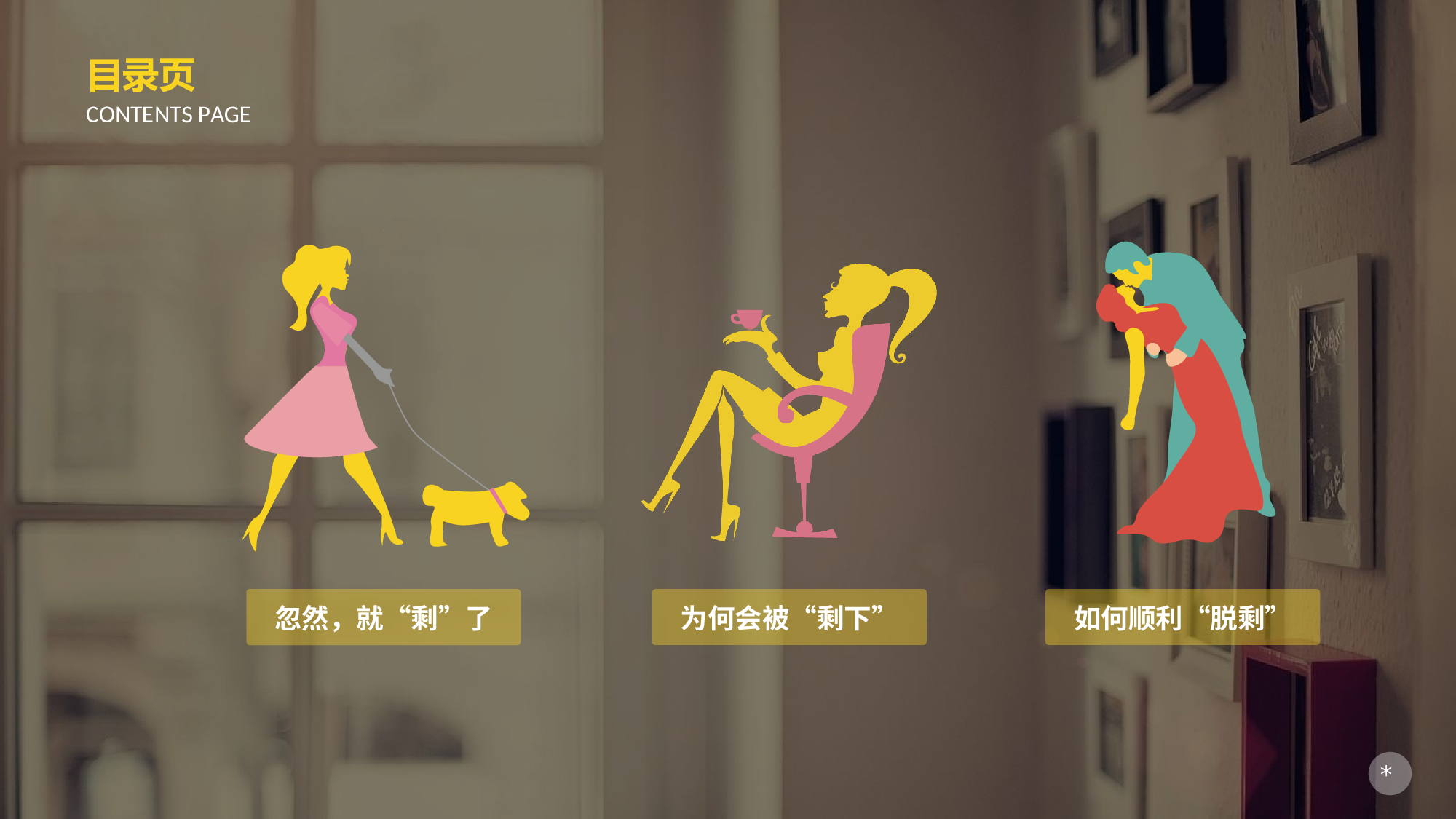114.全图型扁平化剩女养成记ppt模板下载.ppt 第2页