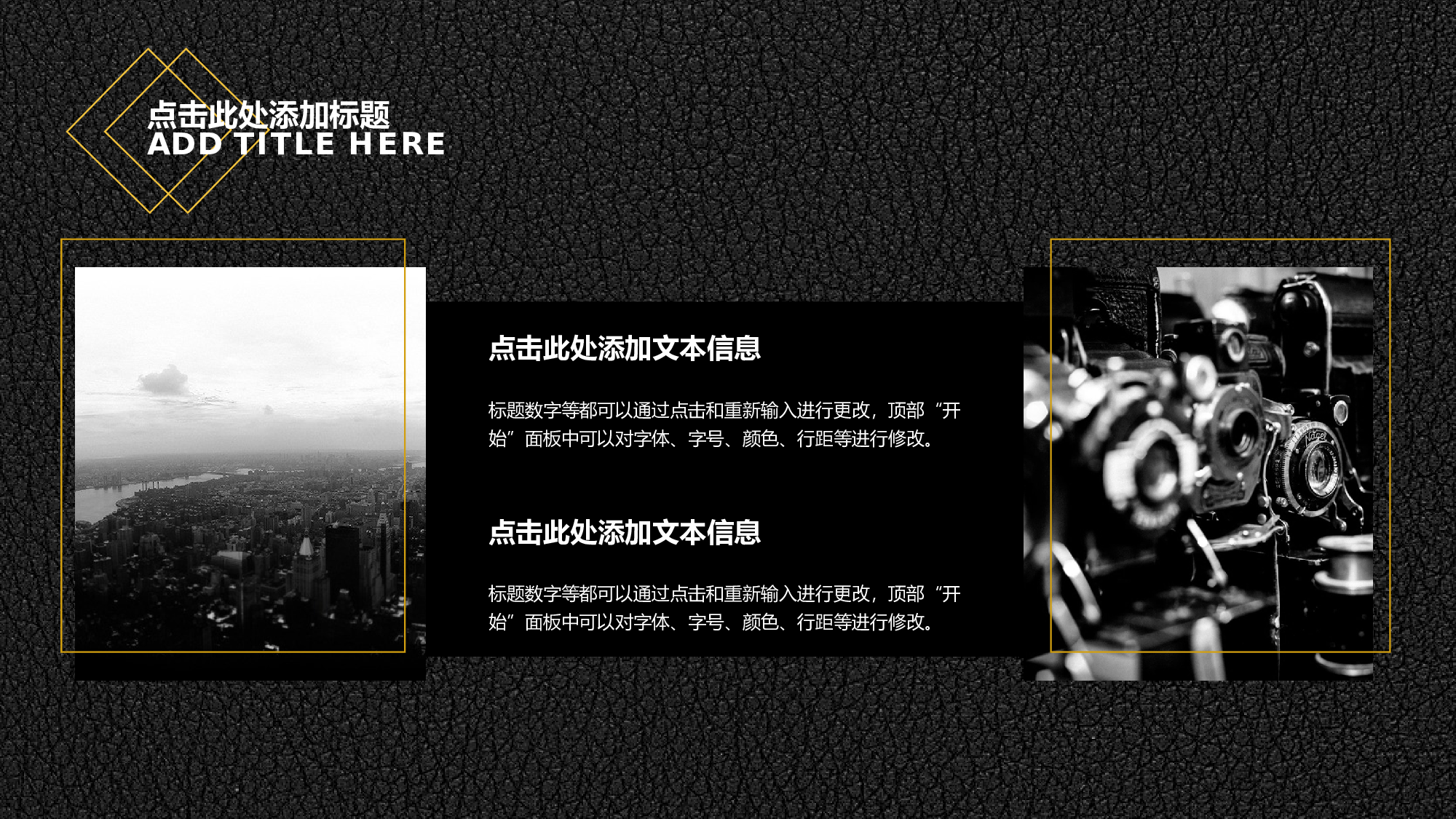 黑色质感皮纹欧美风PPT模板.pptx 第5页