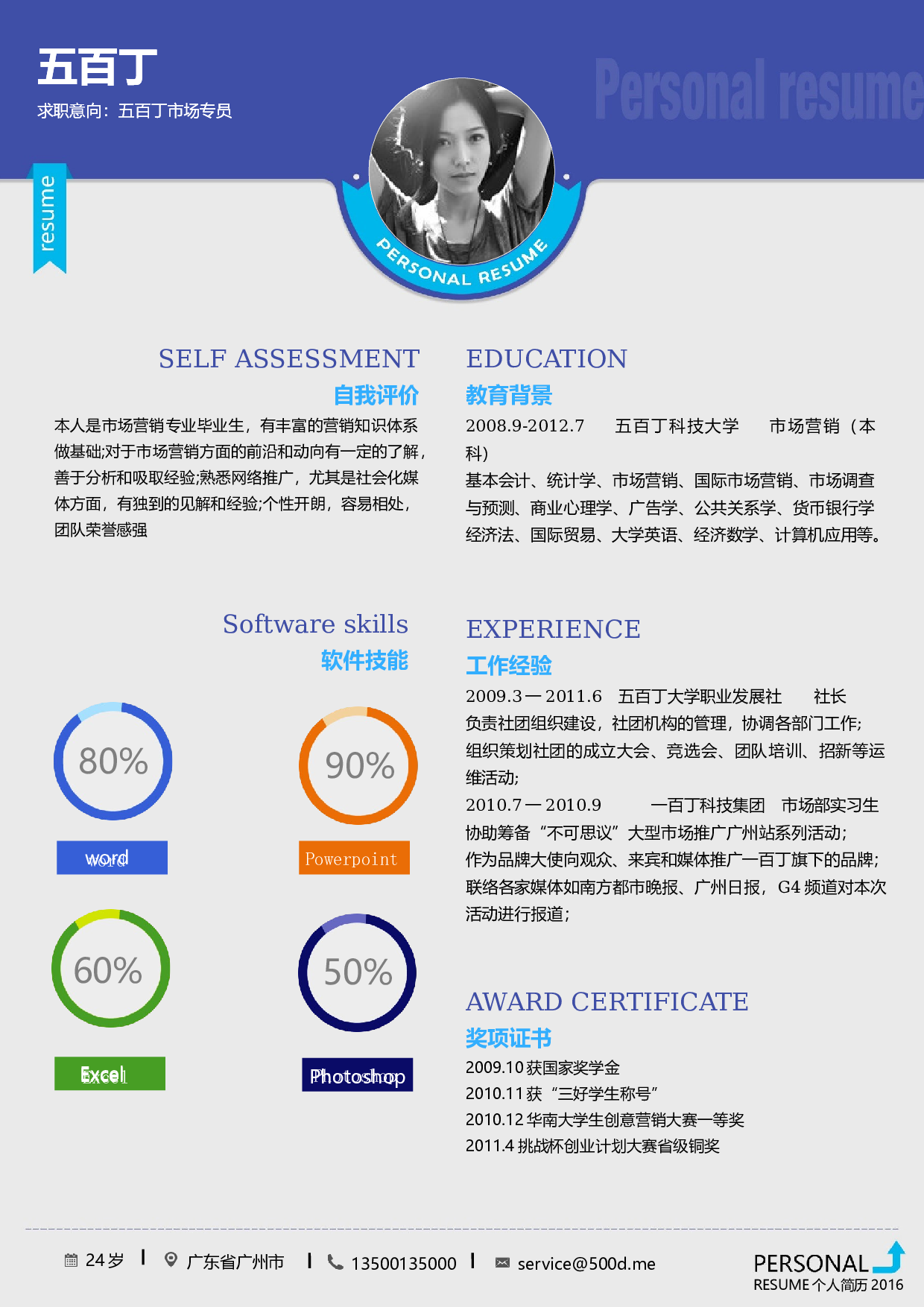 15.五百丁分隔简历.docx 第1页