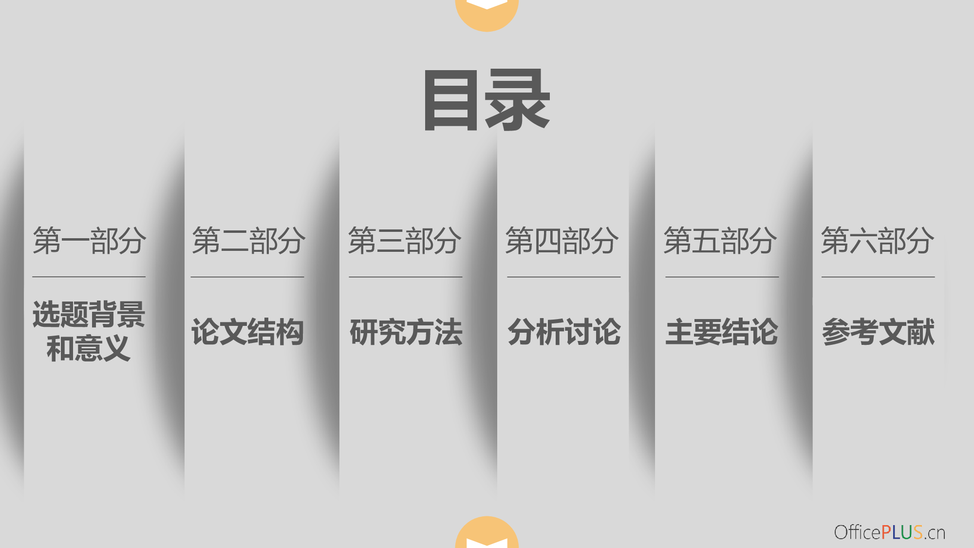 毕业论文答辩-层次阴影-沉稳灰黄-PPT模板.pptx 第2页