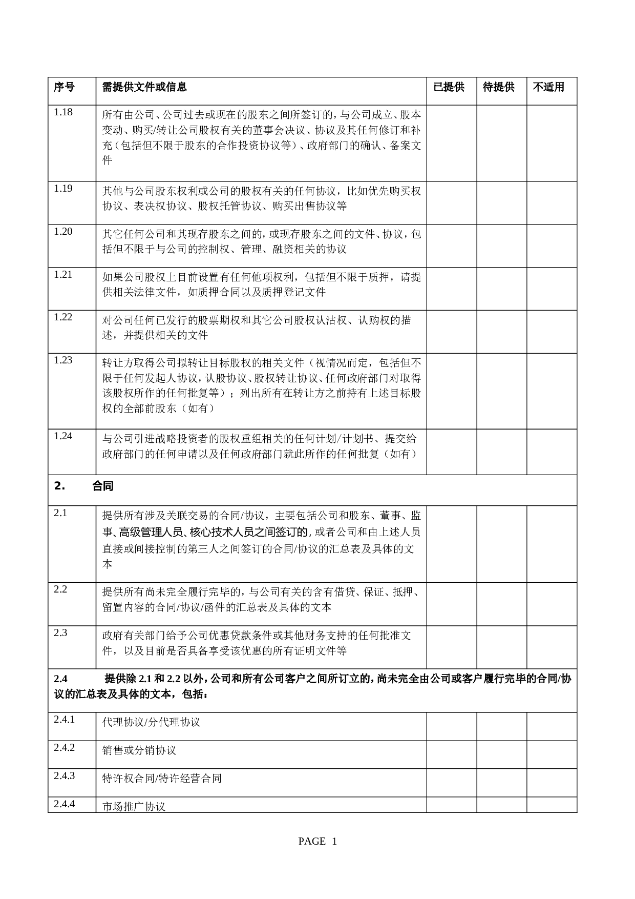 投资并购--法务尽职调查清单.doc 第3页
