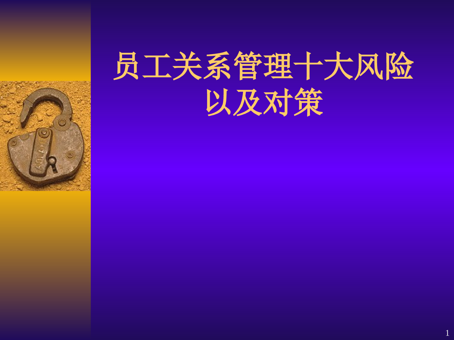 《劳动法》员工关系管理十大风险以及对策.ppt 第1页