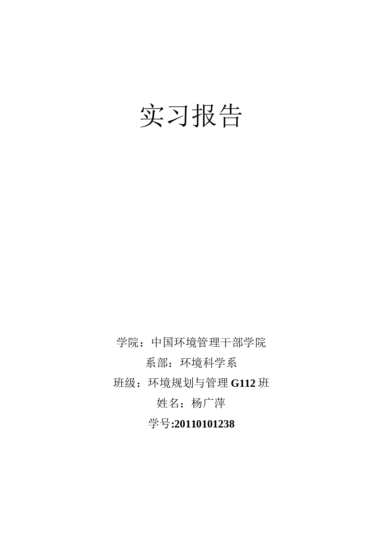 环境检测专业实习报告.docx 第1页
