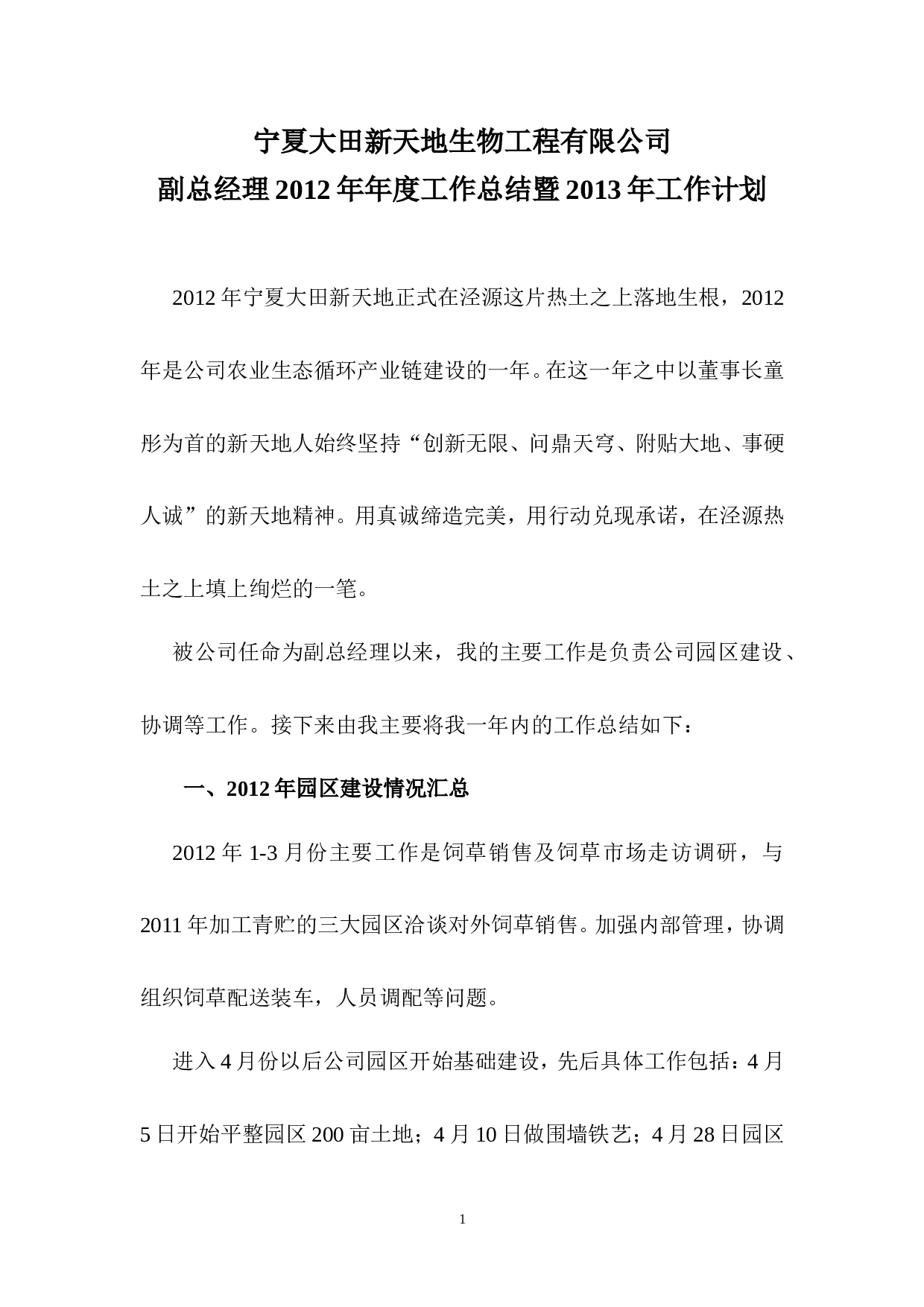 副总经理度工作总结及计划.doc 第1页