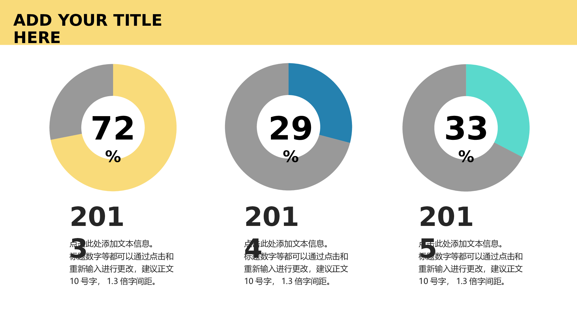 三项对比环形饼图PPT模板-4.pptx 第2页