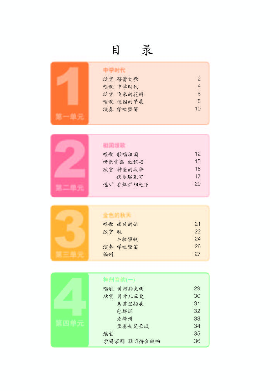 人教版7年级音乐上册【高清教材】简谱.pdf 第4页