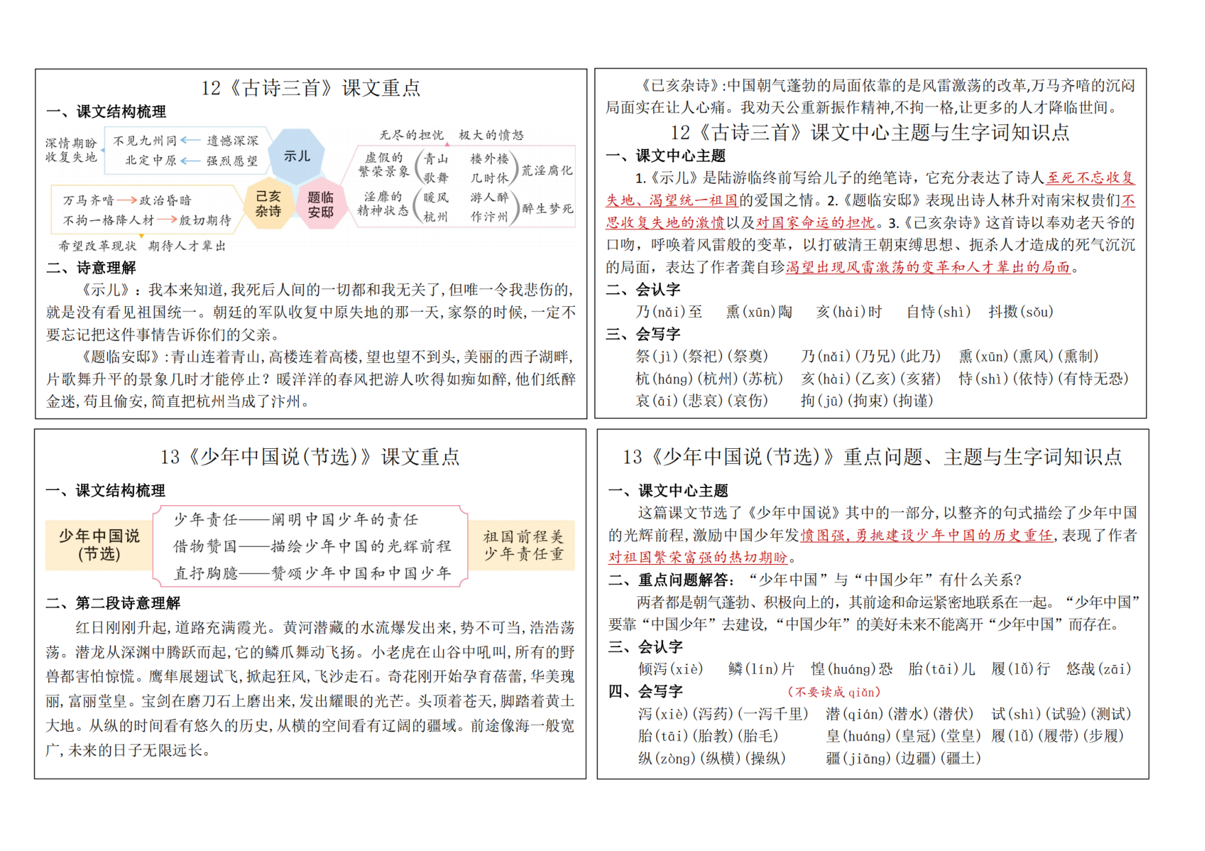 五年级语文上册24秋新版课内重点知识生字词《课课贴》.pdf 第6页