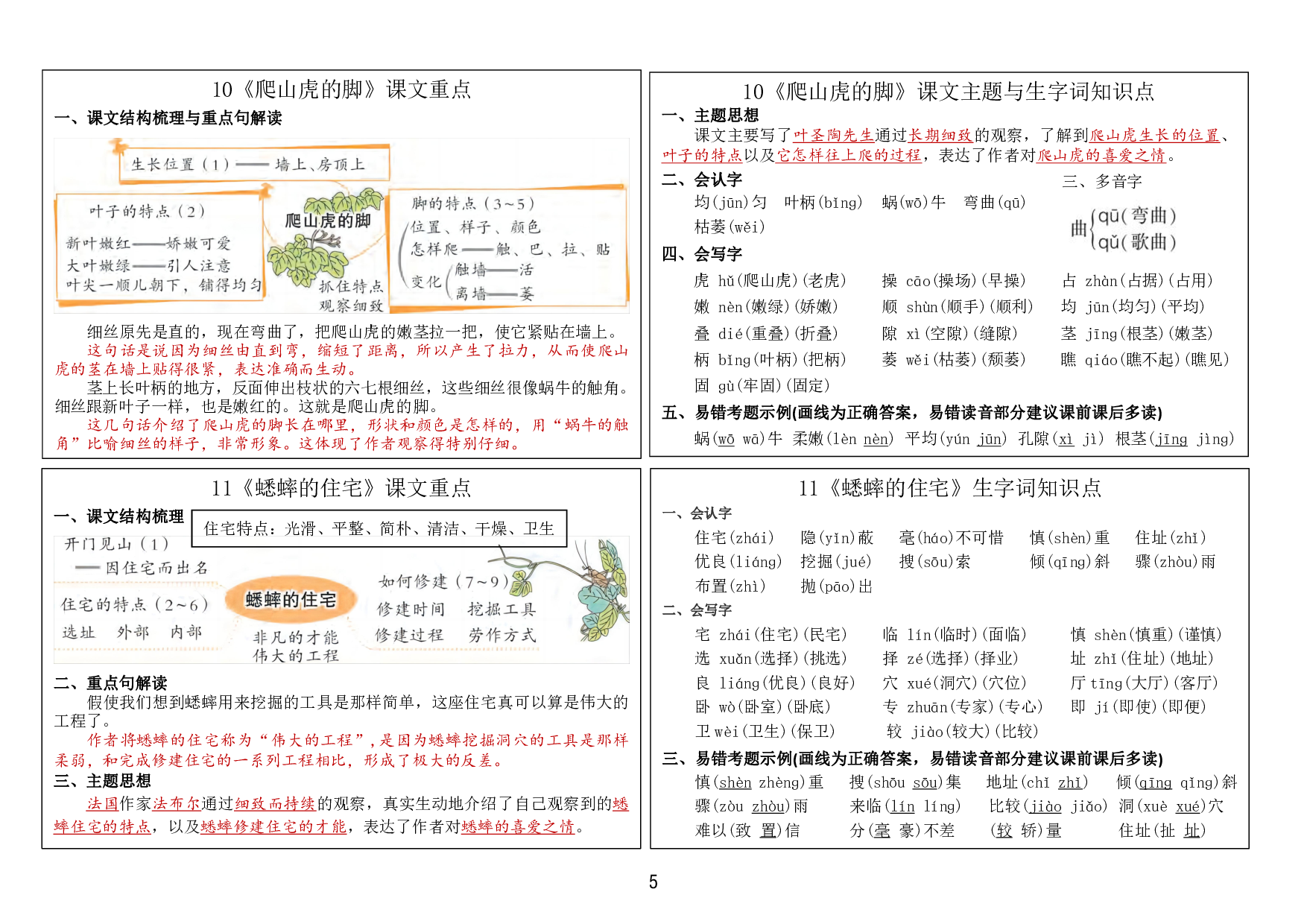 四年级语文上册24秋新版课内重点知识生字词《课课贴》.pdf 第5页