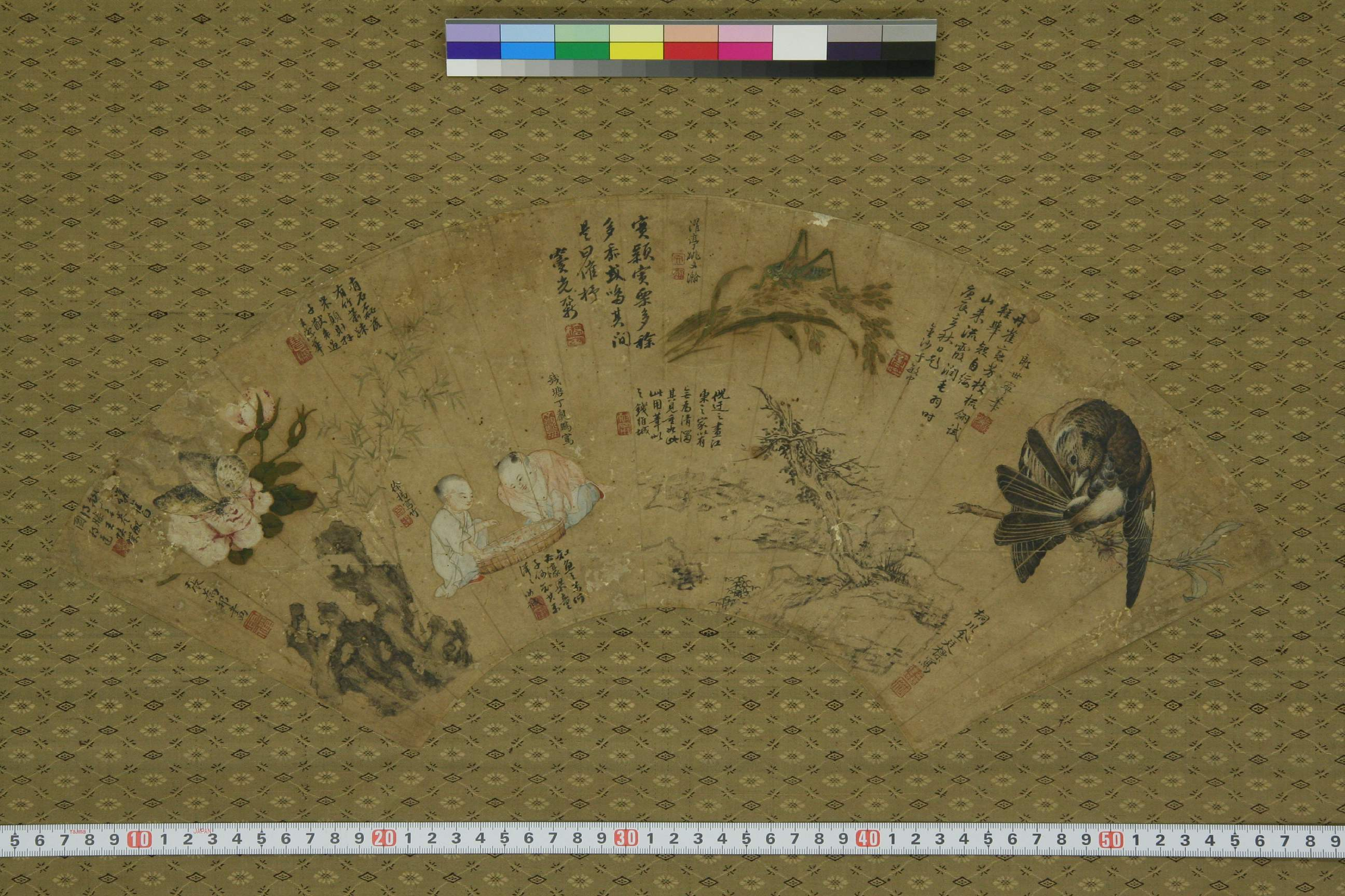 (清)郎世宁等宫廷书画家合作扇面.pdf 第1页