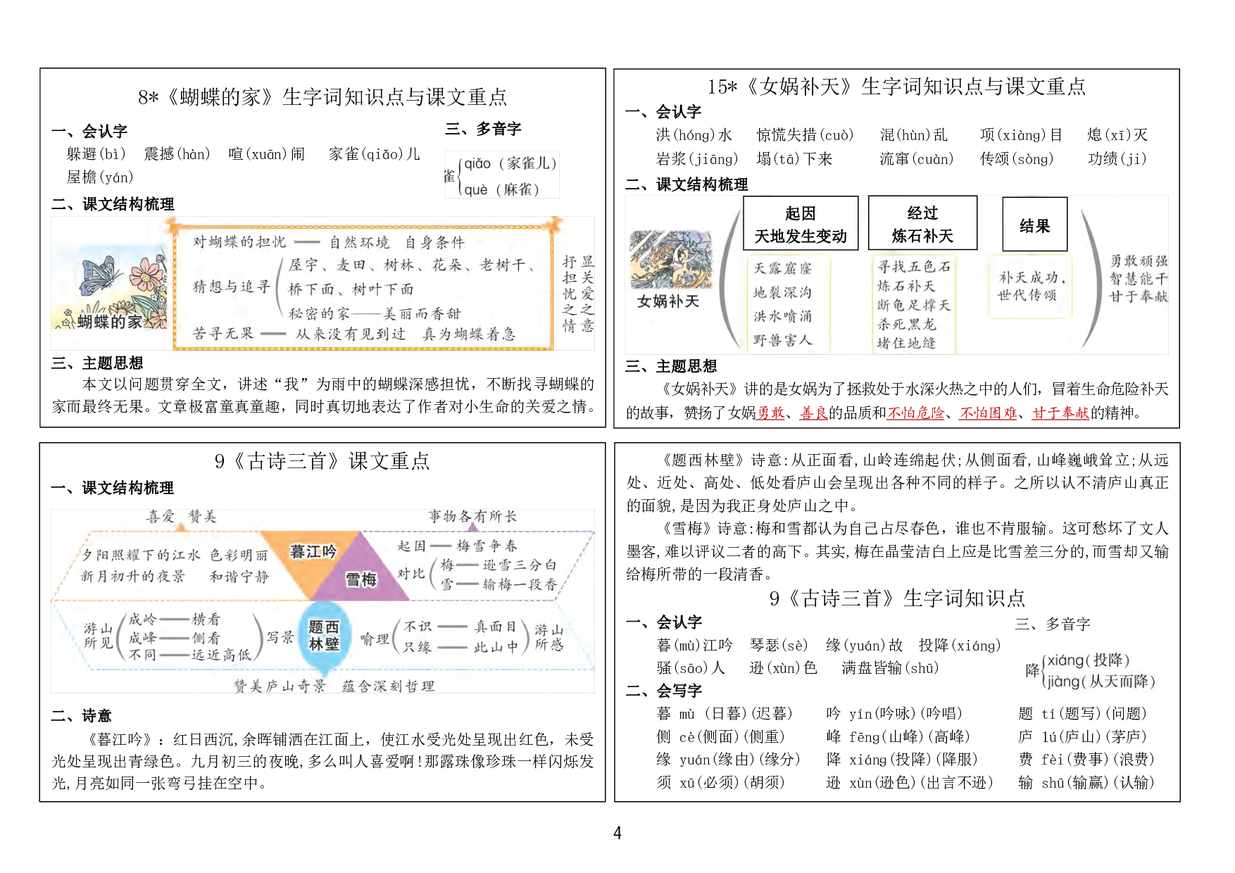 四（上）语文新版课课贴2024秋.pdf 第4页