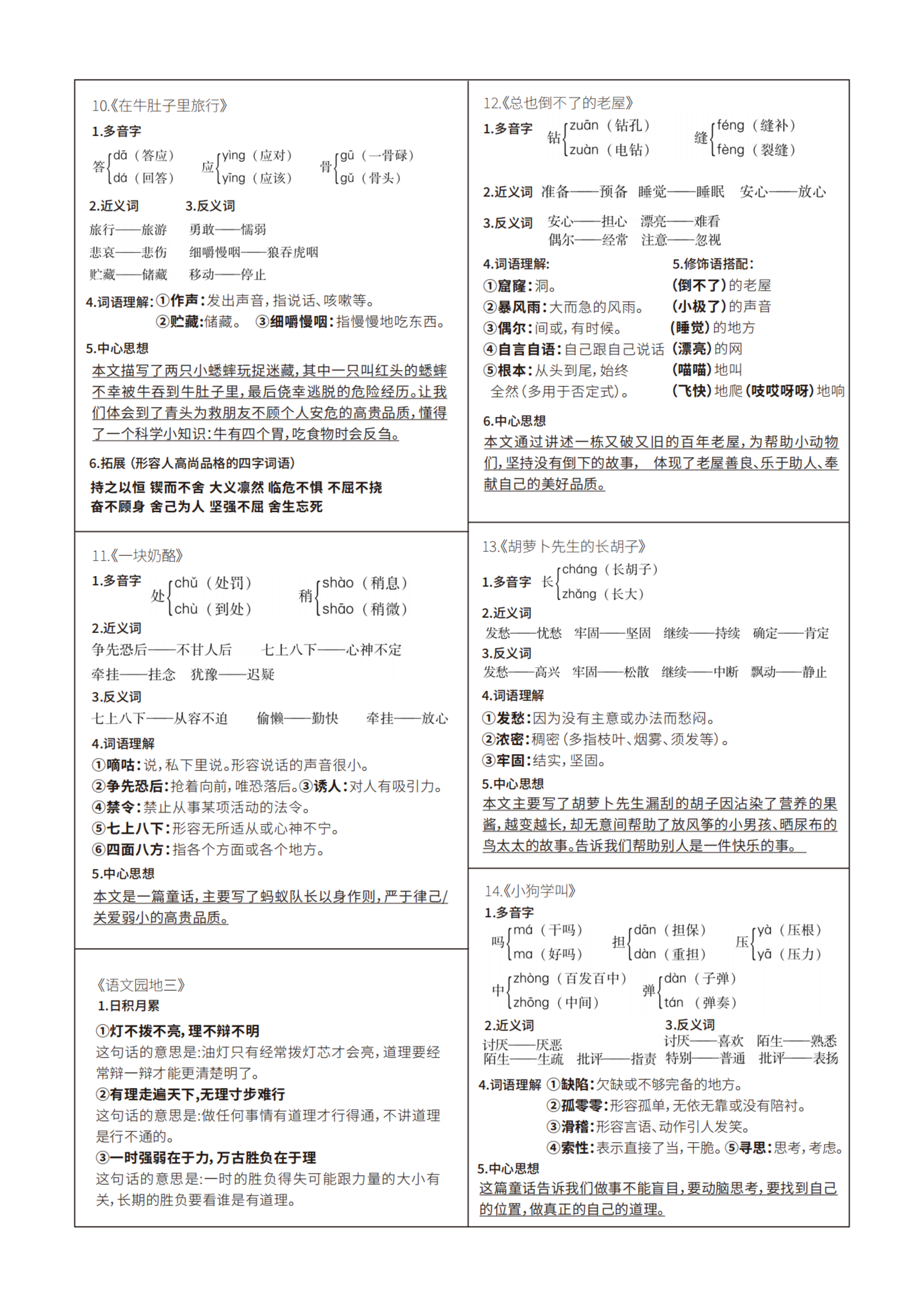 课课贴-三年级上册每课重点书贴【每课生字组词认读】剪下贴在每课空白处.pdf 第3页