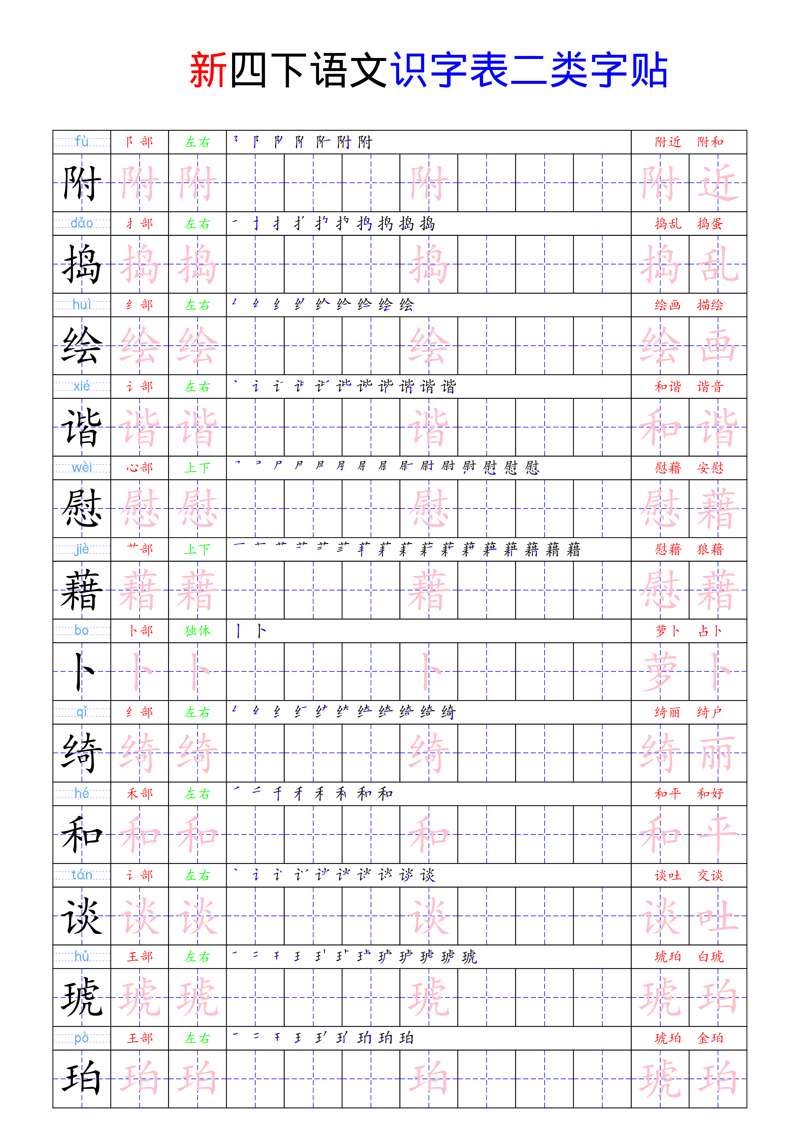 四（下）语文 识字表二类字贴23页.pdf 第2页