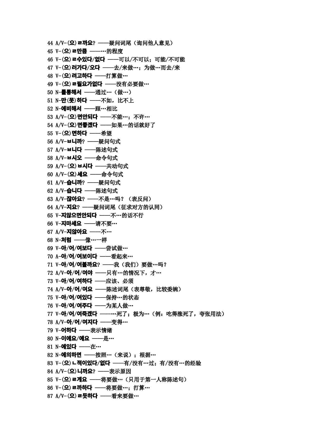 韩语考试的100条语法.doc 第2页